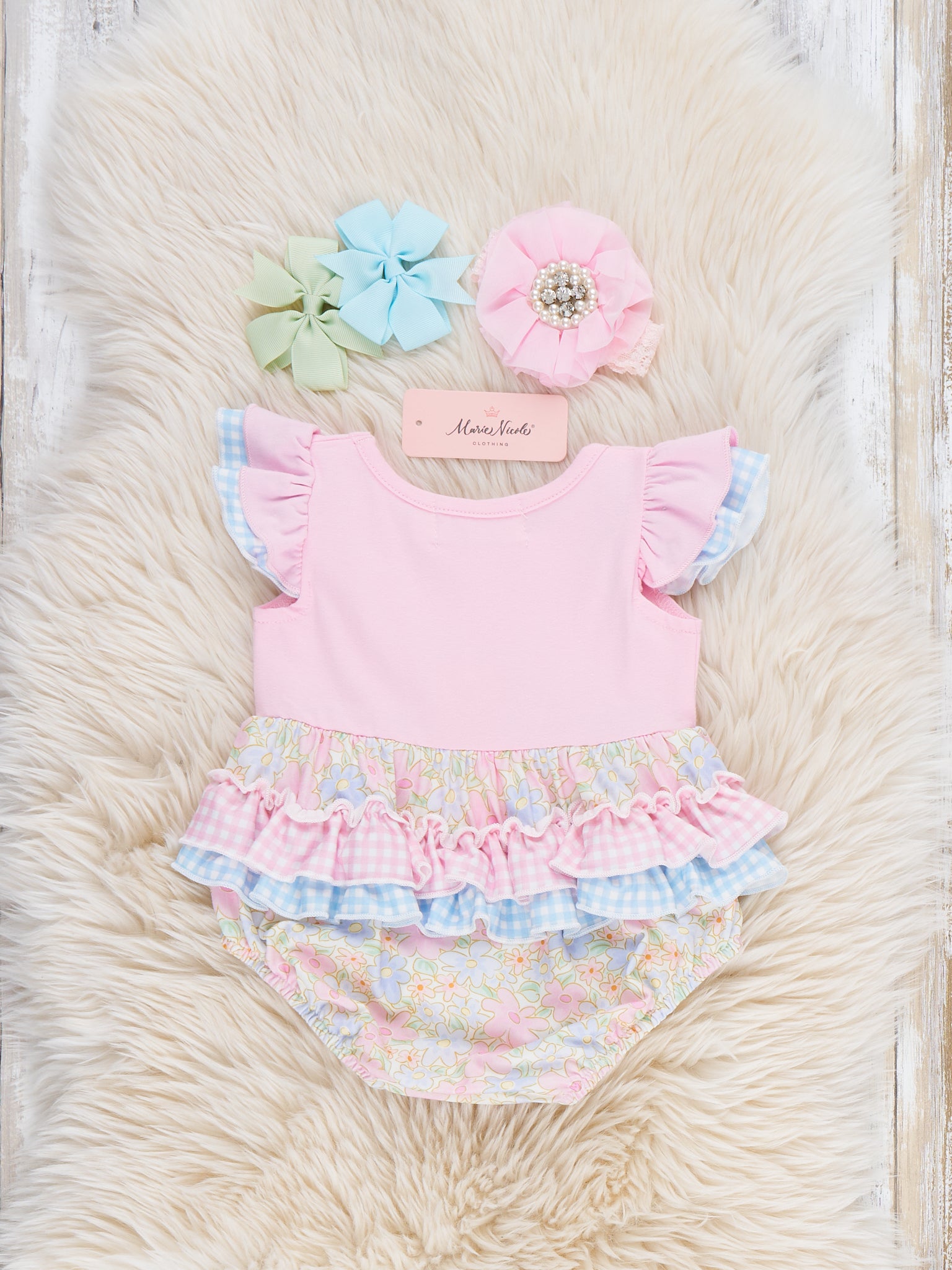 Sweet Meadow Ruffle Romper - Marie Nicole Clothing