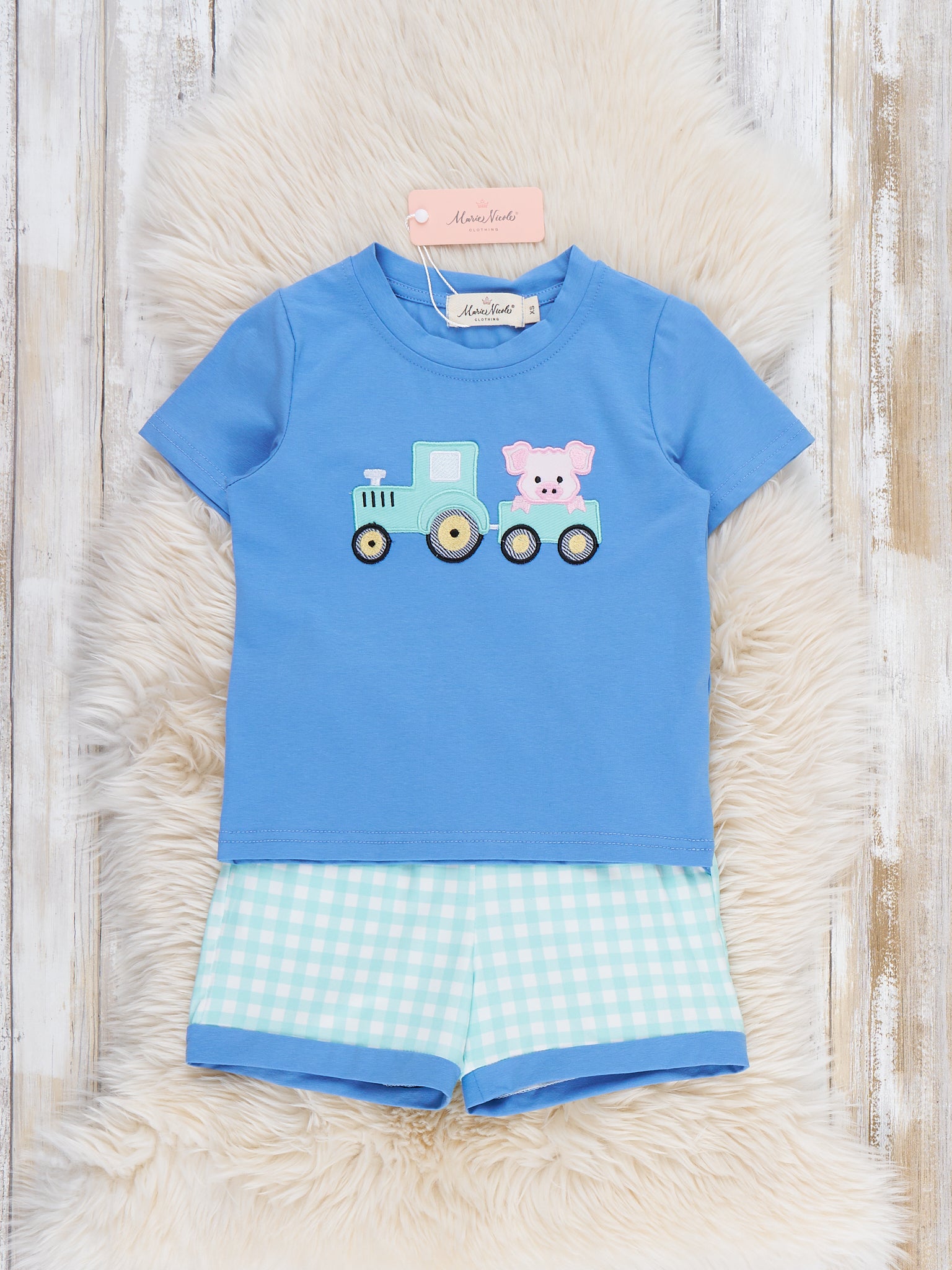 Tractor Tots Embroidered Outfit - Marie Nicole Clothing