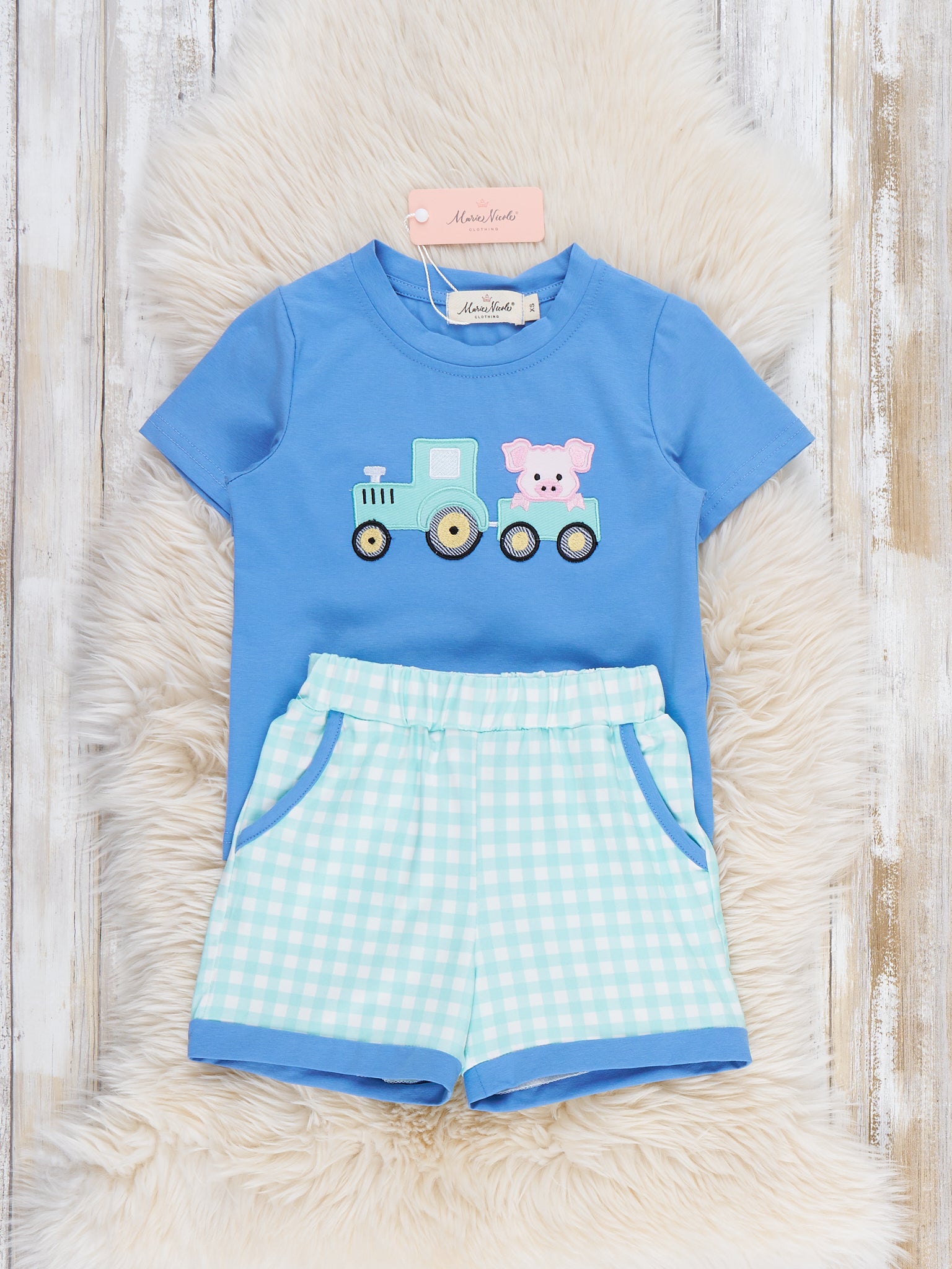 Tractor Tots Embroidered Outfit - Marie Nicole Clothing