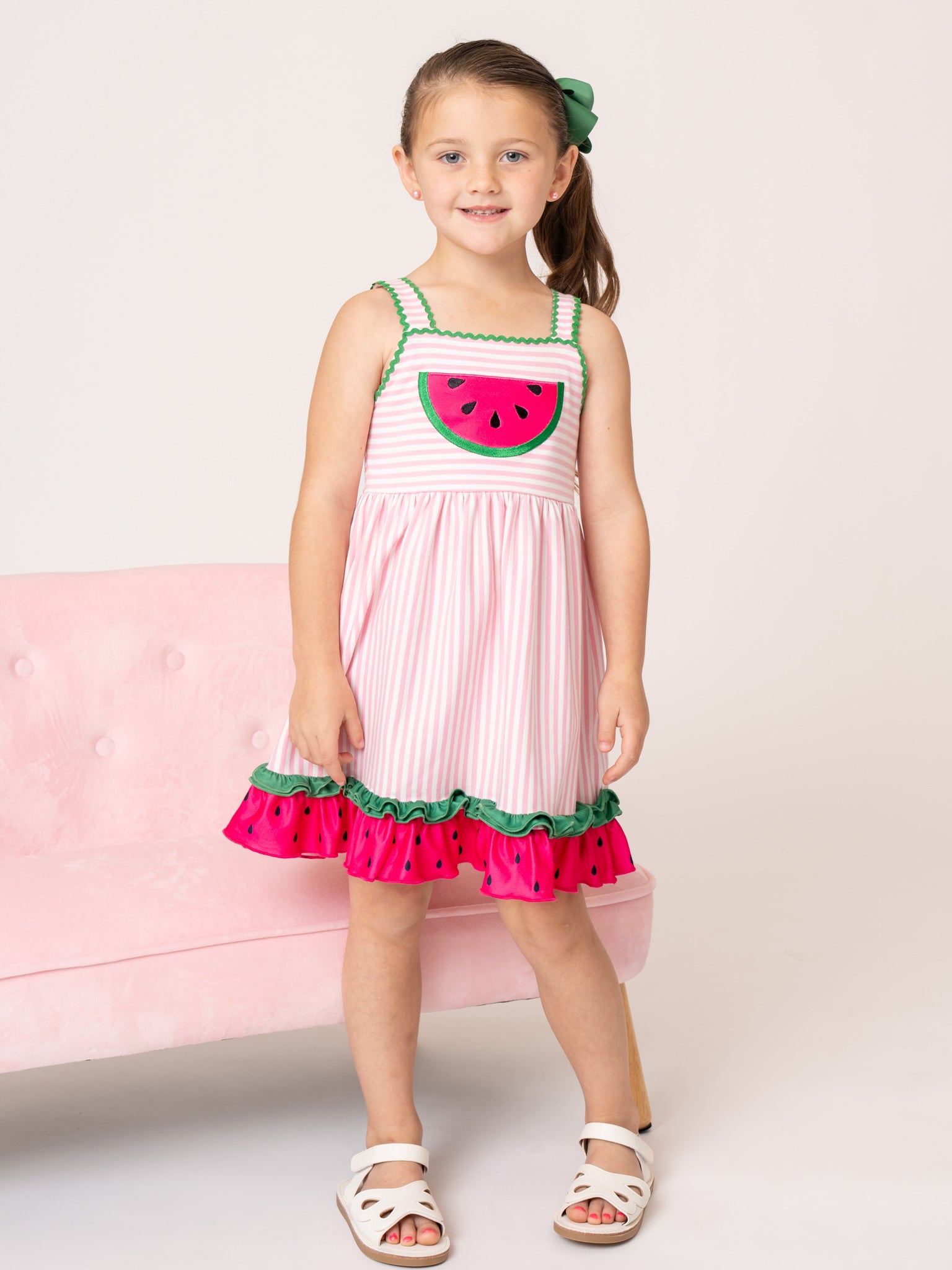 watermelon pink color combination dress Petal and Pup Women's Corina Midi Dress