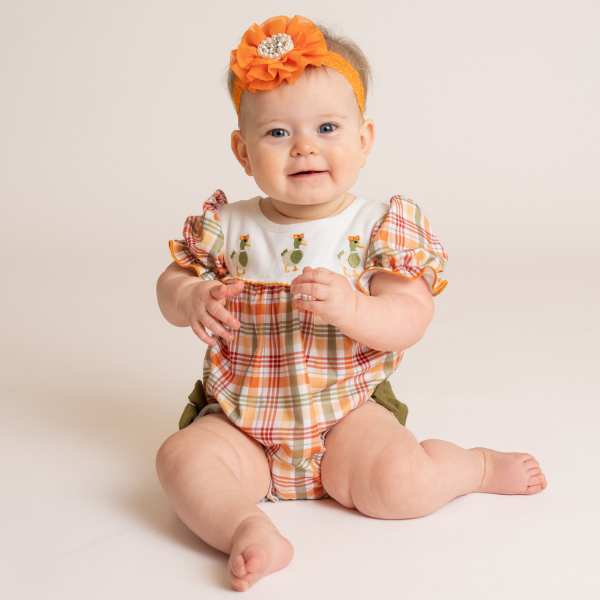 baby wearing fall romper