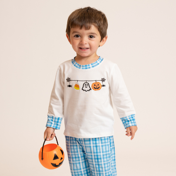 boy wearing halloween outfit