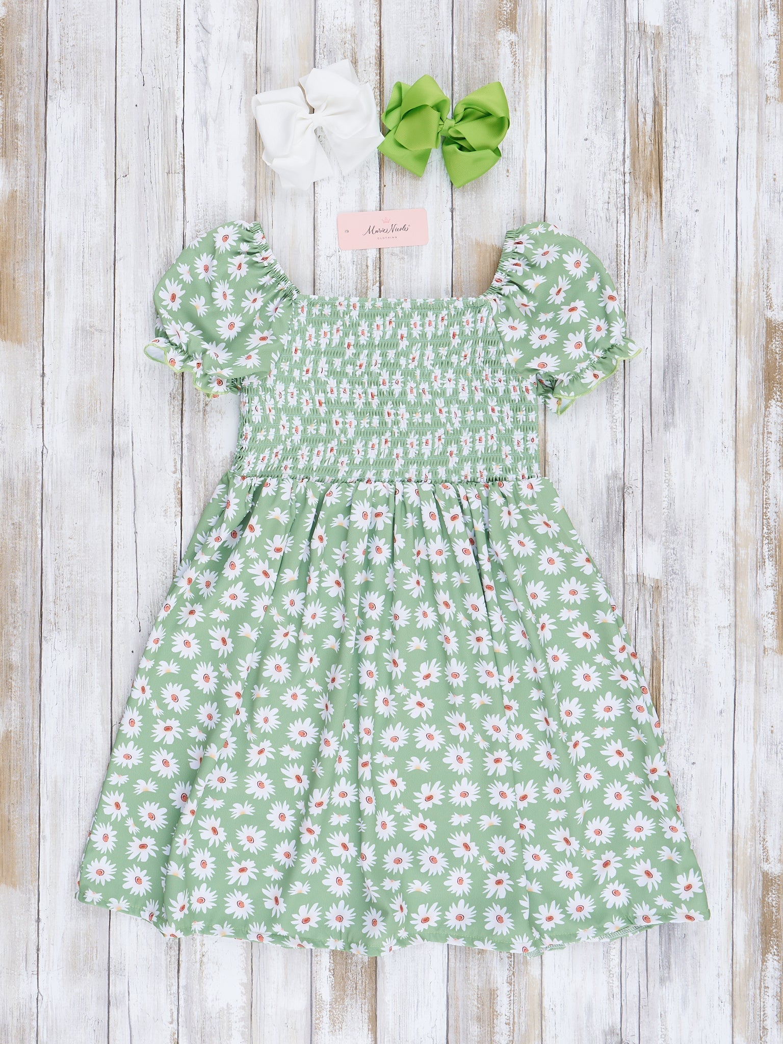 Pre-Teen Green Ditsy Floral Dress – Marie Nicole Clothing