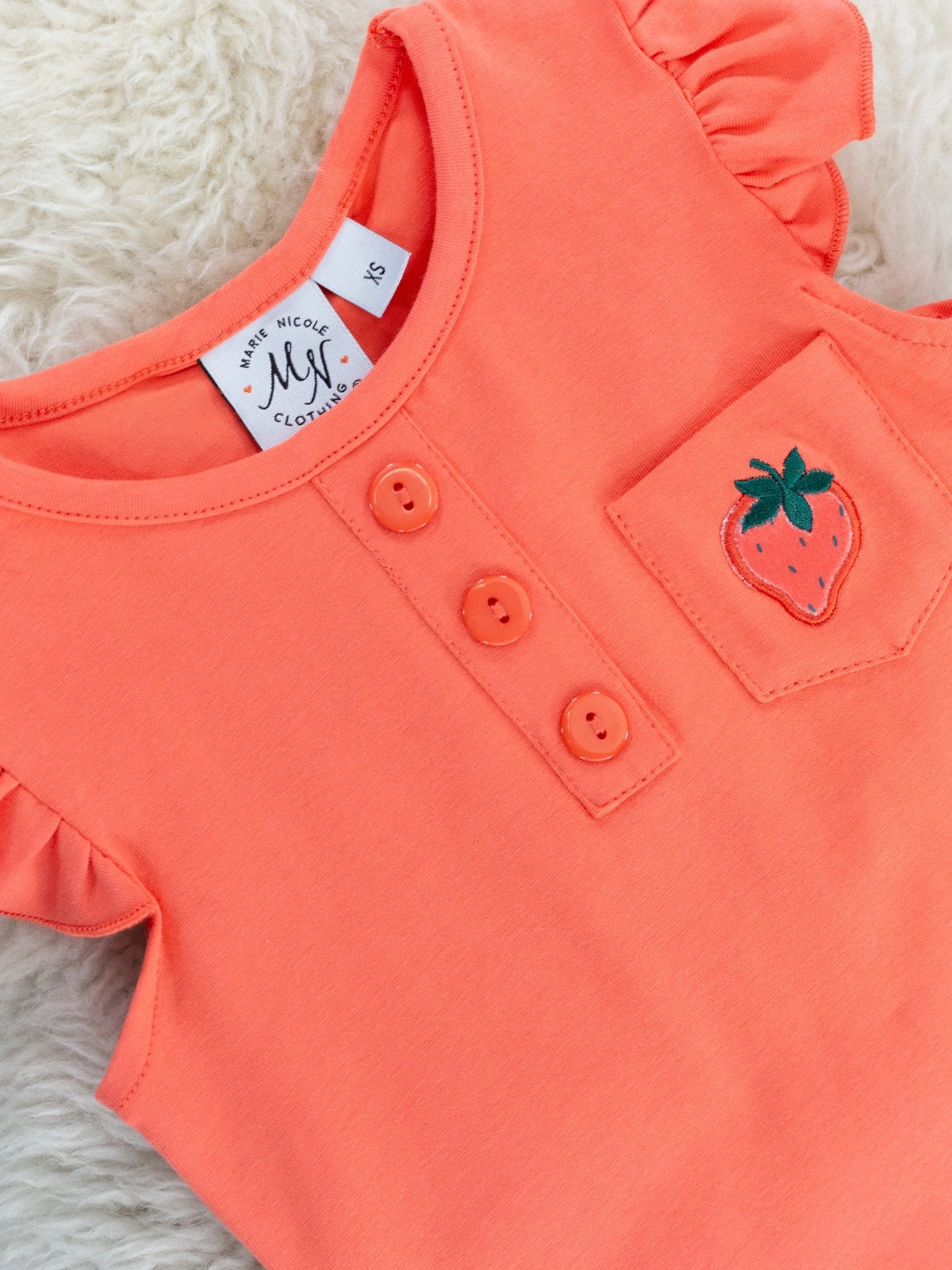 Bright Strawberry Ruffle Outfit - Marie Nicole Clothing