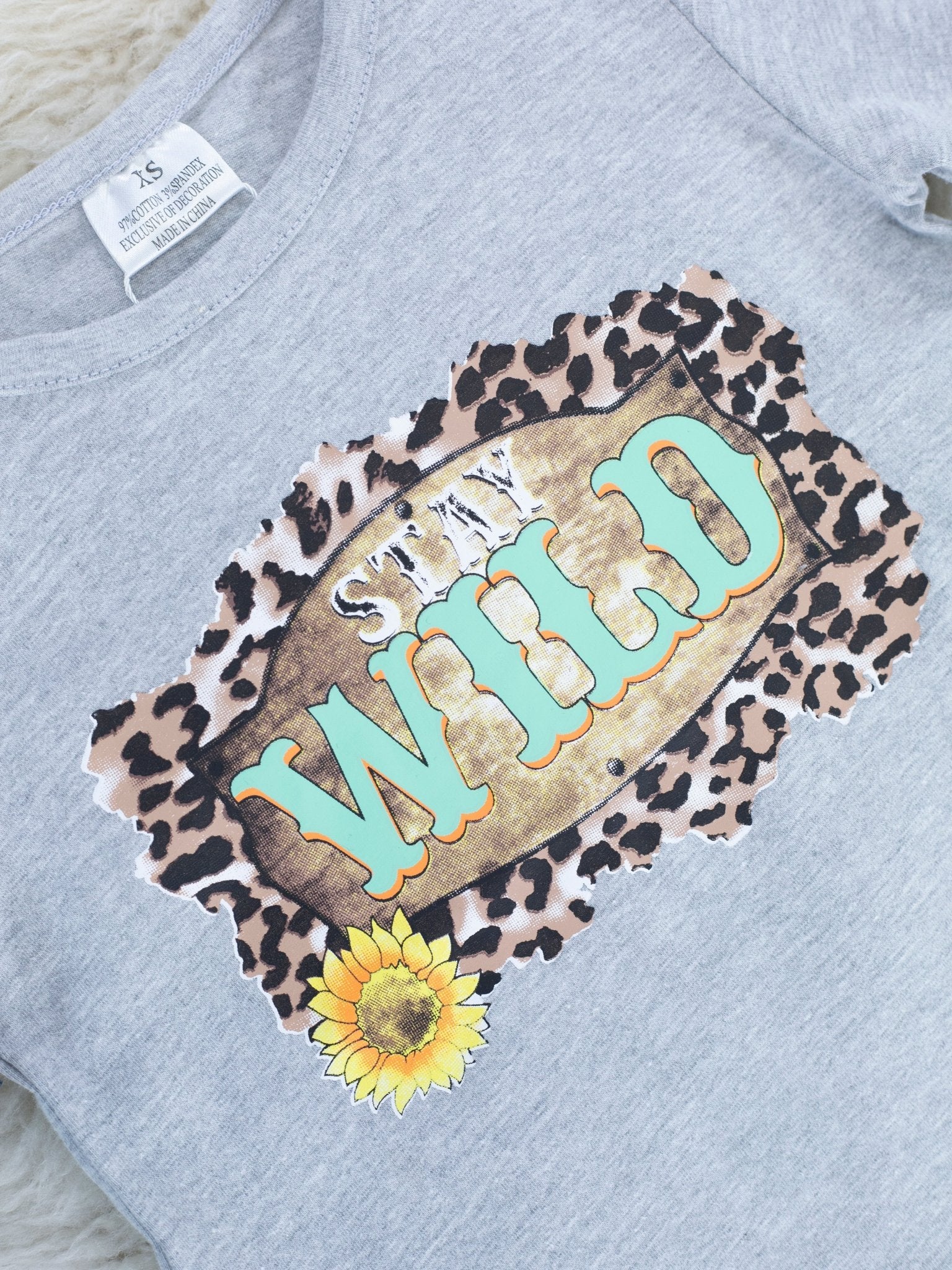 Wild Top & Leopard Sequin Bell Bottom Set - Marie Nicole Clothing