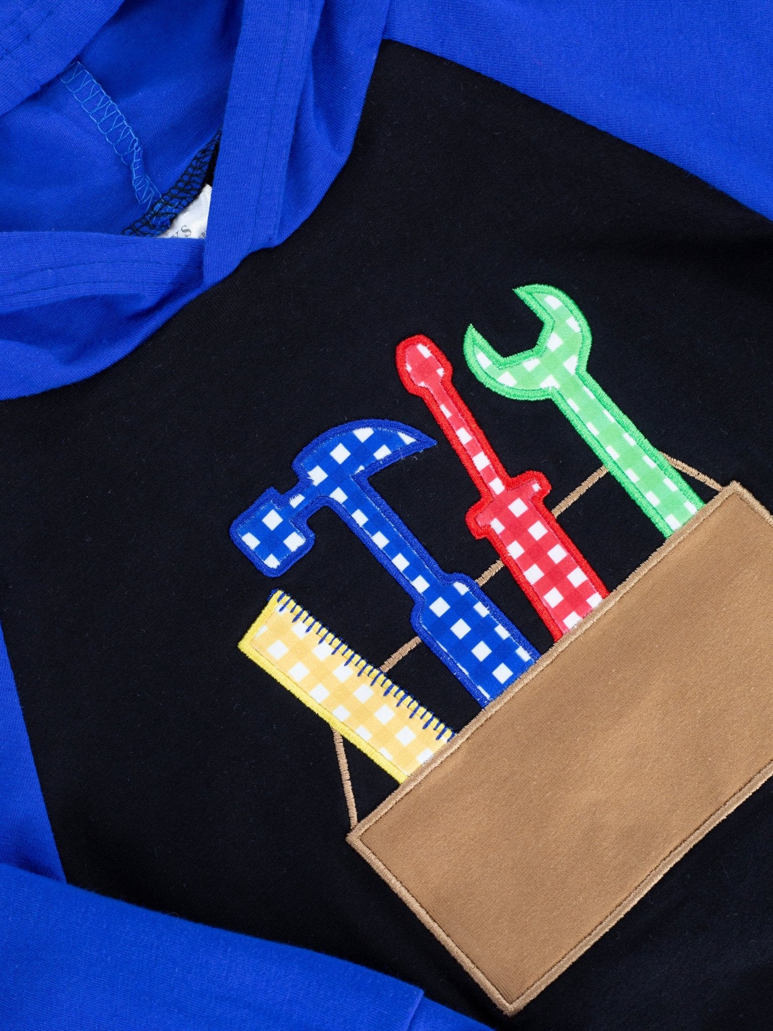 Blue Tool Box Raglan Hoodie - Marie Nicole Clothing