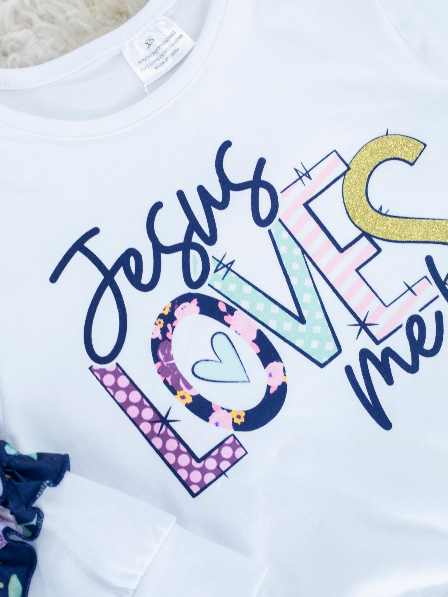 Jesus Loves Me Ruffle Shirt - Marie Nicole Clothing