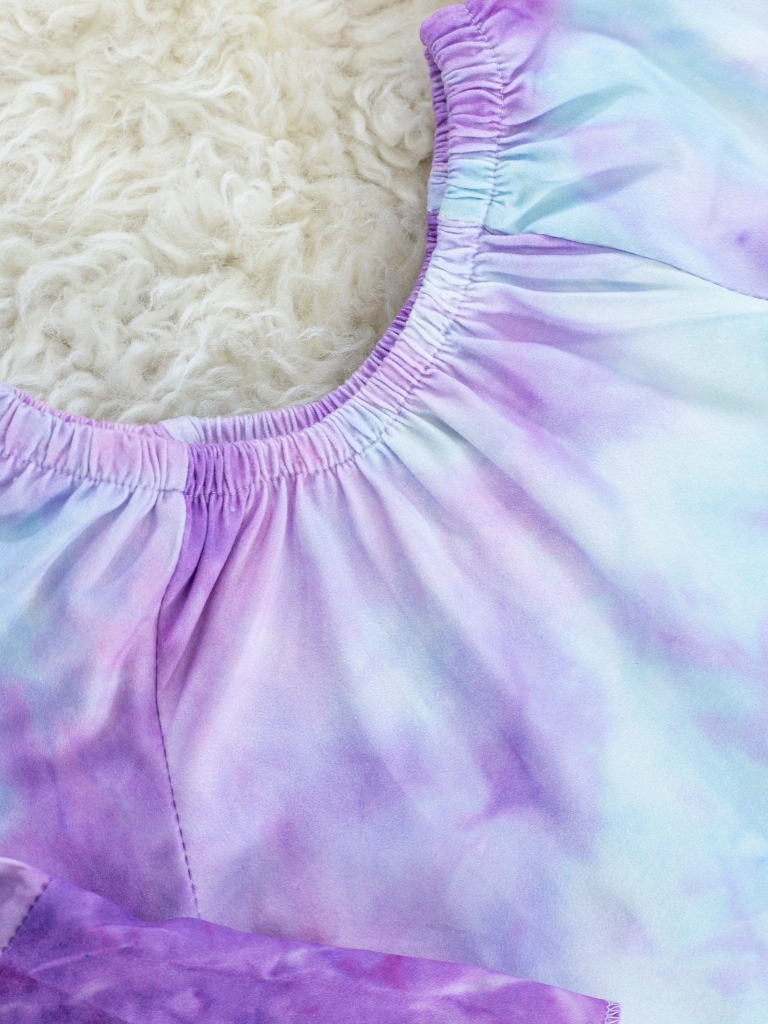 Purple Tie Dye Bell Sleeve Romper - Marie Nicole Clothing