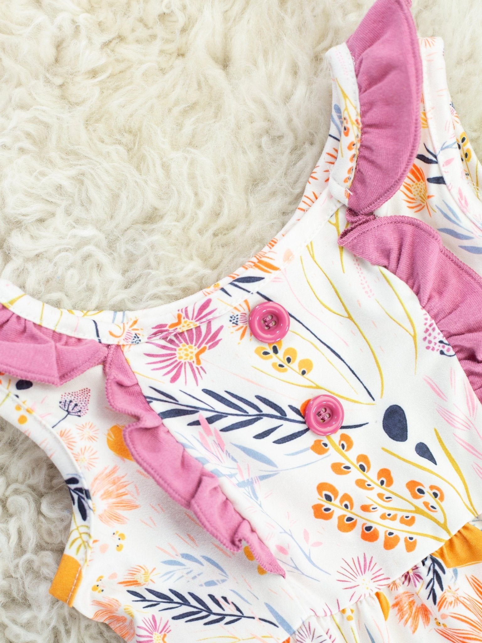 Spring Floral Ruffle Bubble Romper - Marie Nicole Clothing