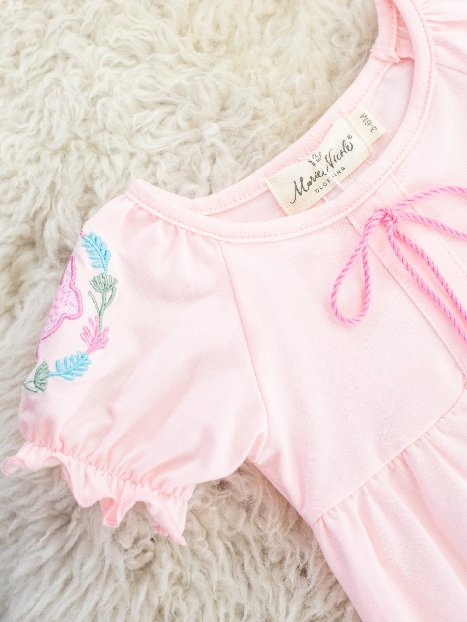 Blush Bunny Tie Romper - Marie Nicole Clothing