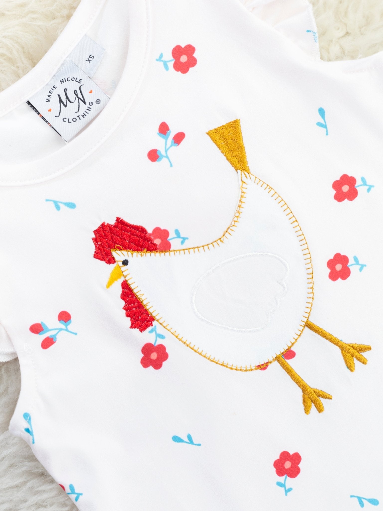 Red Floral Chicken Lace Outfit - Marie Nicole Clothing