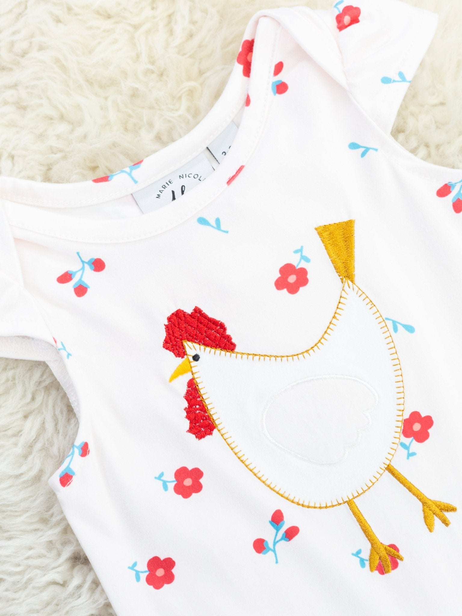 Red Floral Chicken Lace Romper - Marie Nicole Clothing