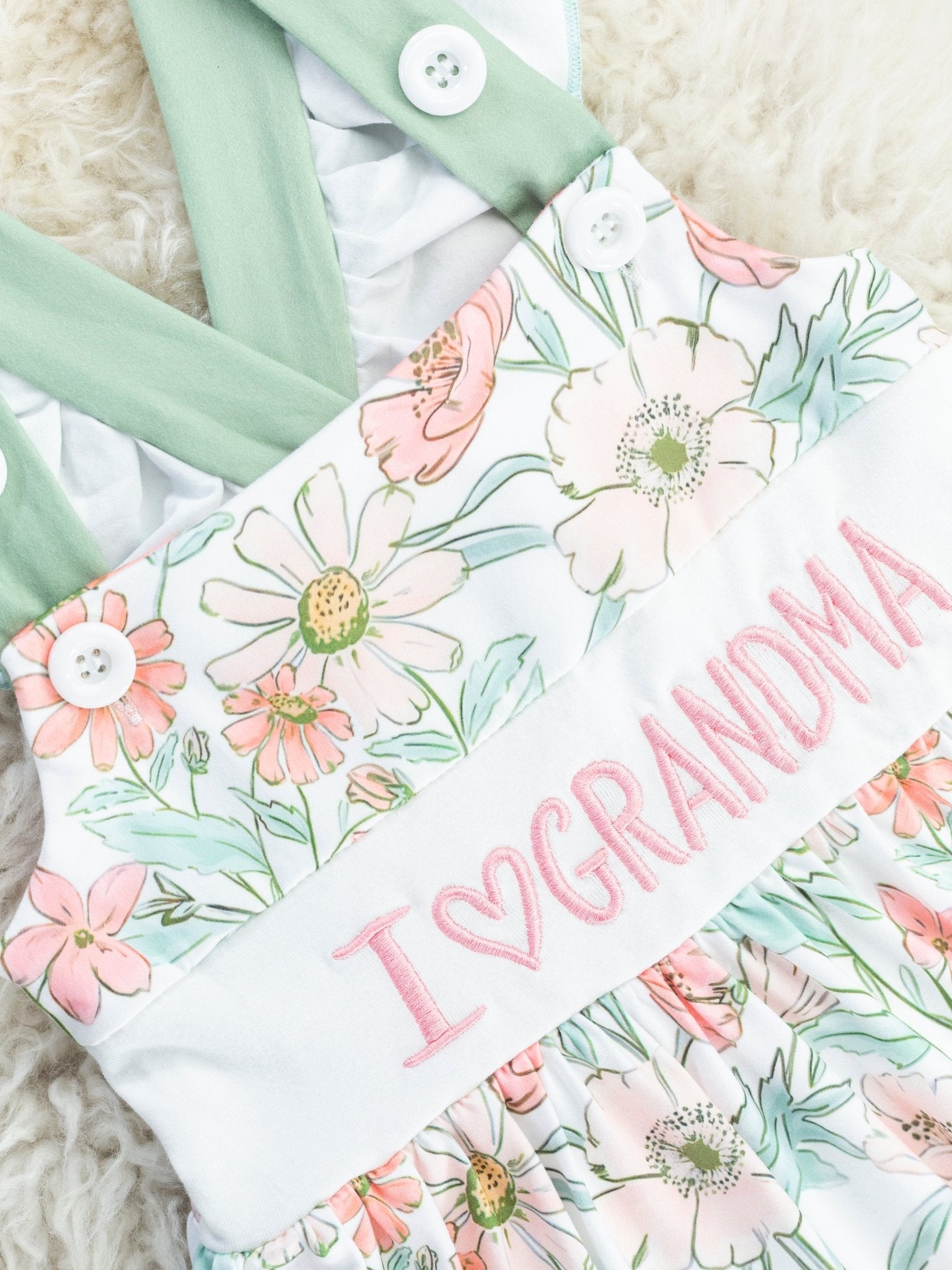 "I Love Grandma" Floral Dress - Marie Nicole Clothing