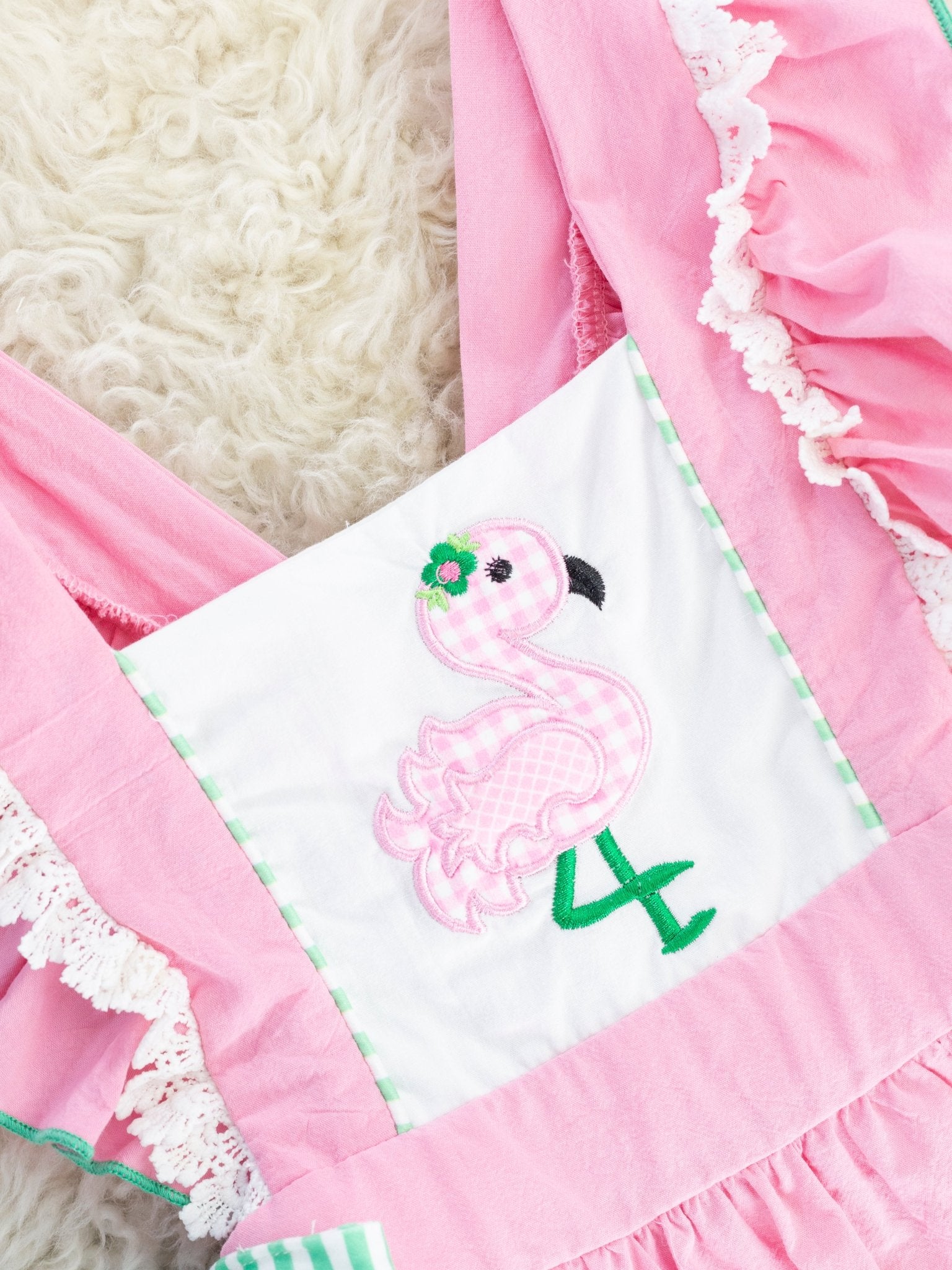 Pink Flamingo Flutter Sleeve Ruffle Dress - Marie Nicole Clothing