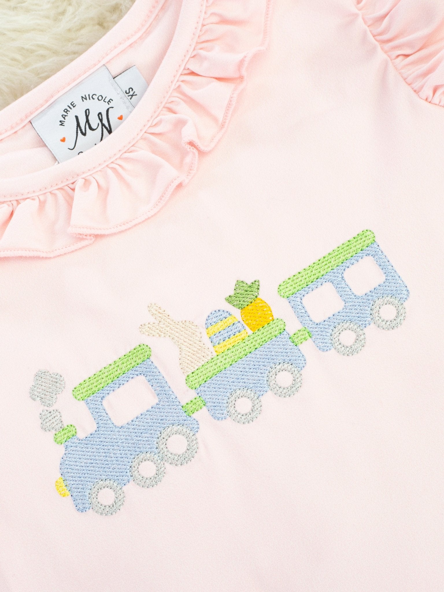 Floral Bunny Train Ruffle Outfit - Marie Nicole Clothing