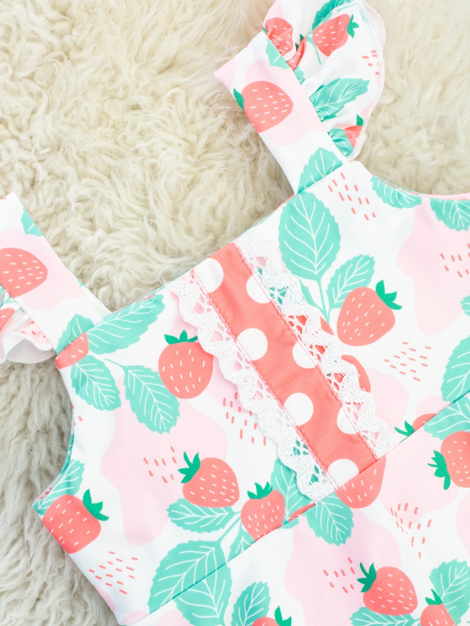 Sweet Strawberry Ruffle Dress - Marie Nicole Clothing
