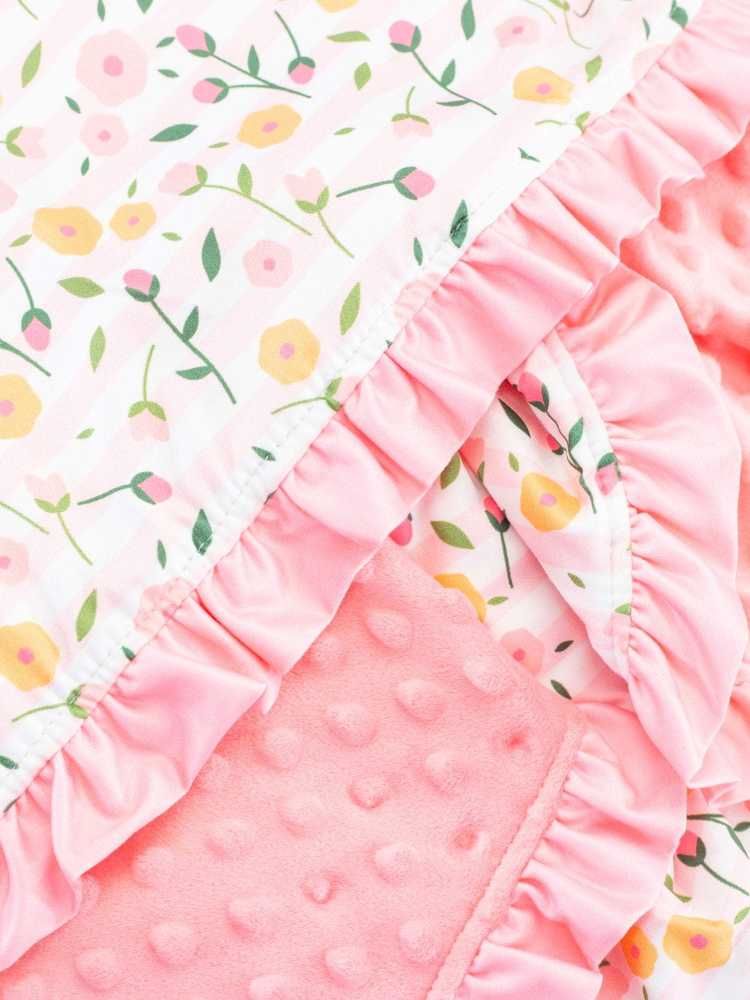 Coral Floral Minky Blanket - Marie Nicole Clothing