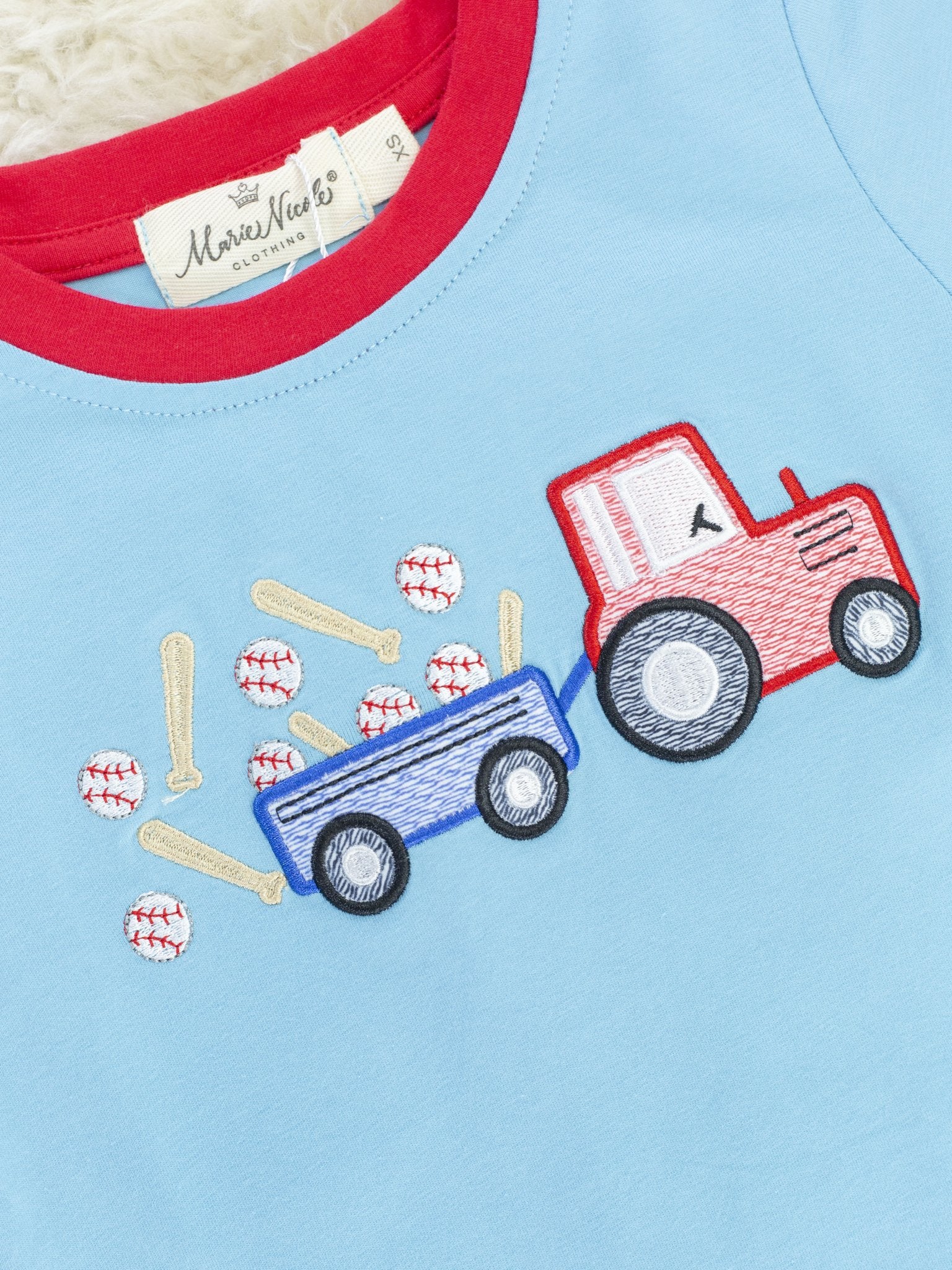 Striped Baseball Truck Outfit - Marie Nicole Clothing