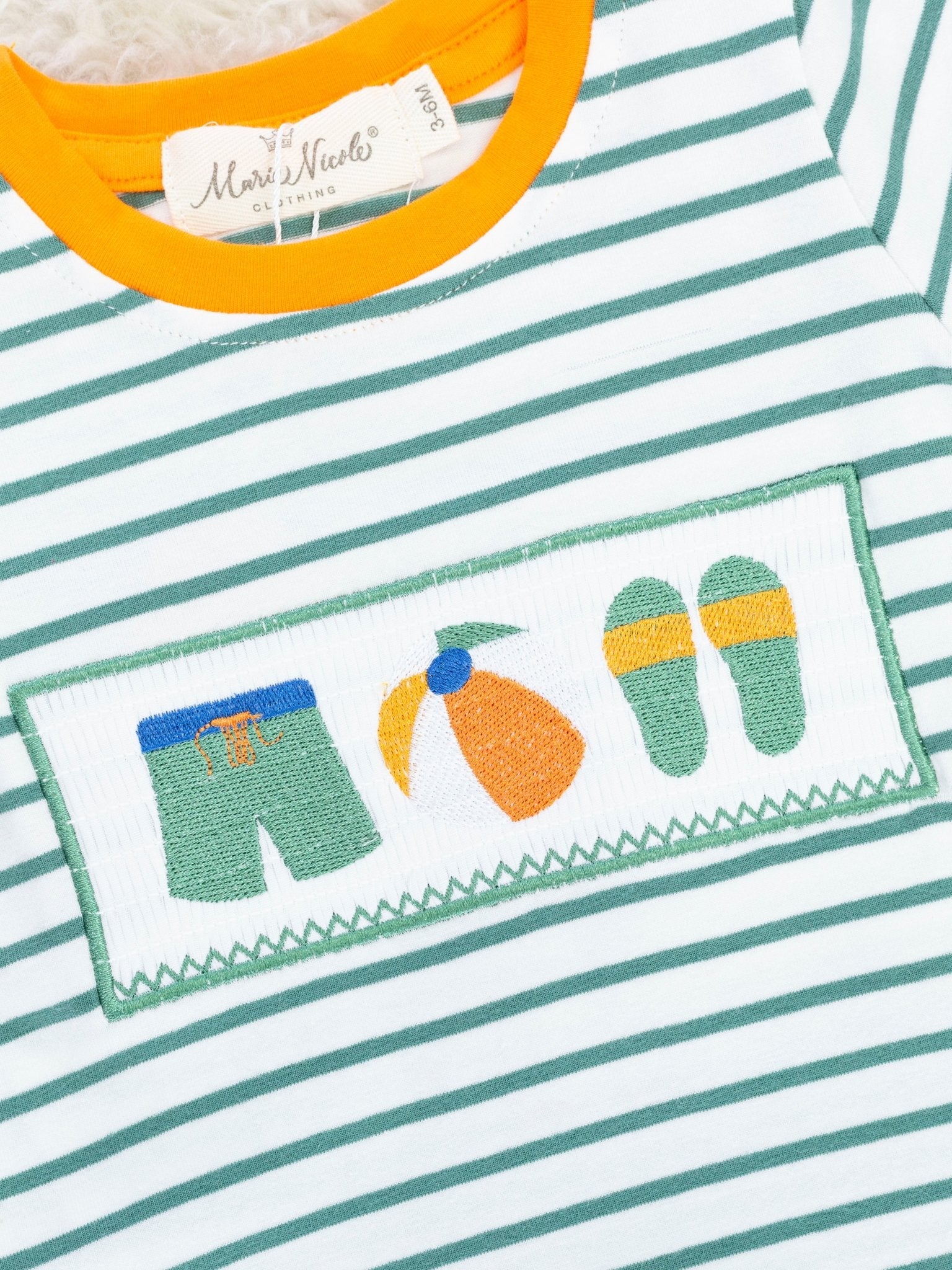 Striped Smocked Beach Romper - Marie Nicole Clothing