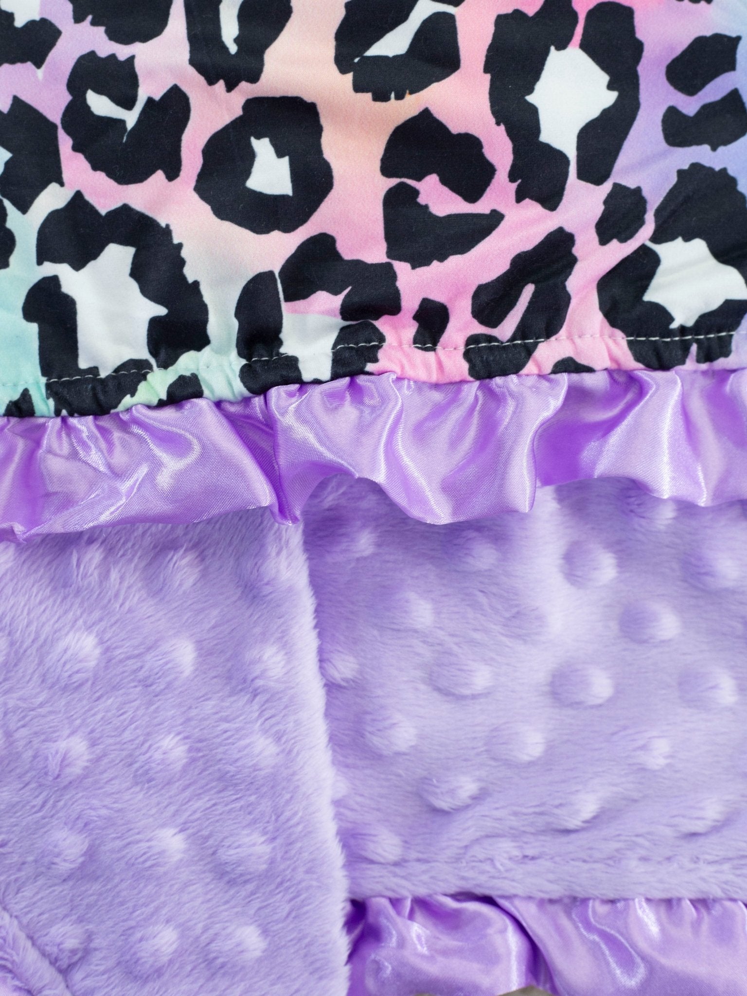 Purple Leopard Rainbow Minky Blanket - Marie Nicole Clothing