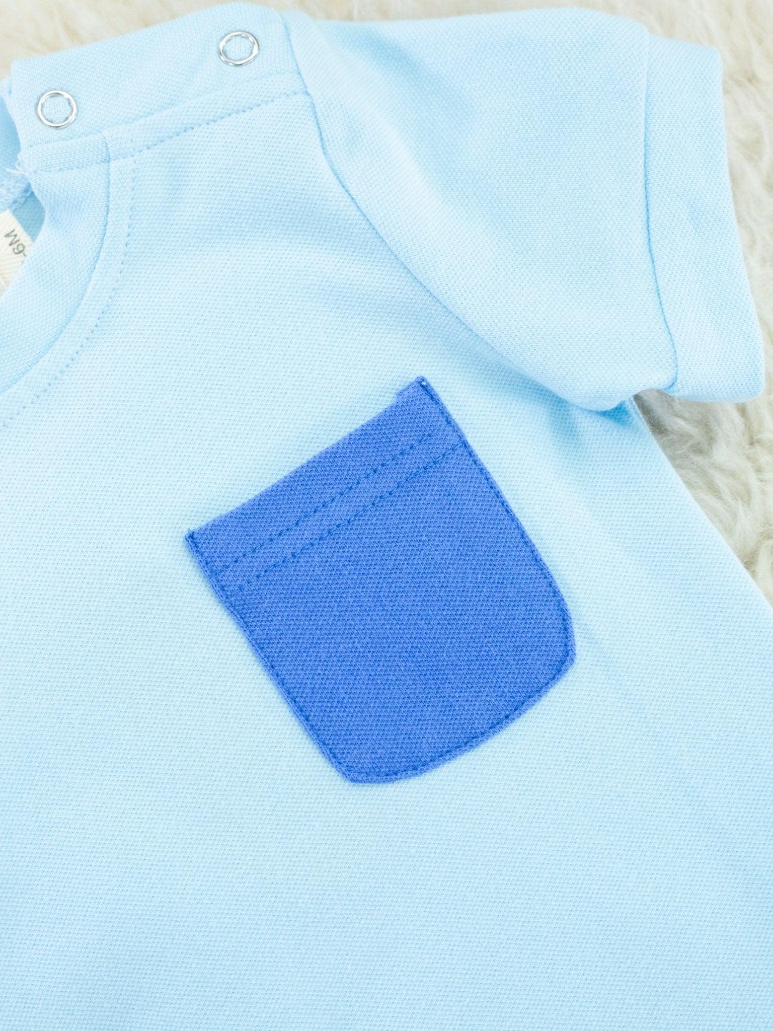 Navy Dahlia Pocket Polo Romper - Marie Nicole Clothing