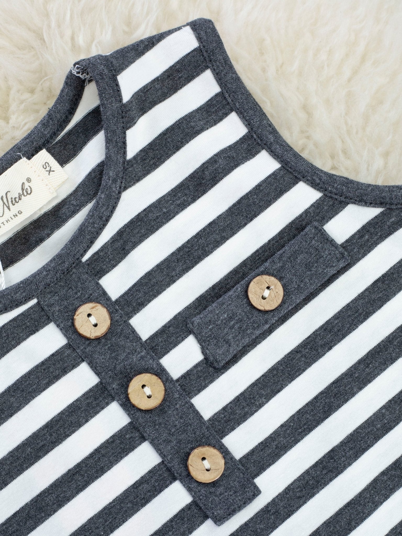 Charcoal Grey Stripe Tank Outfit - Marie Nicole Clothing