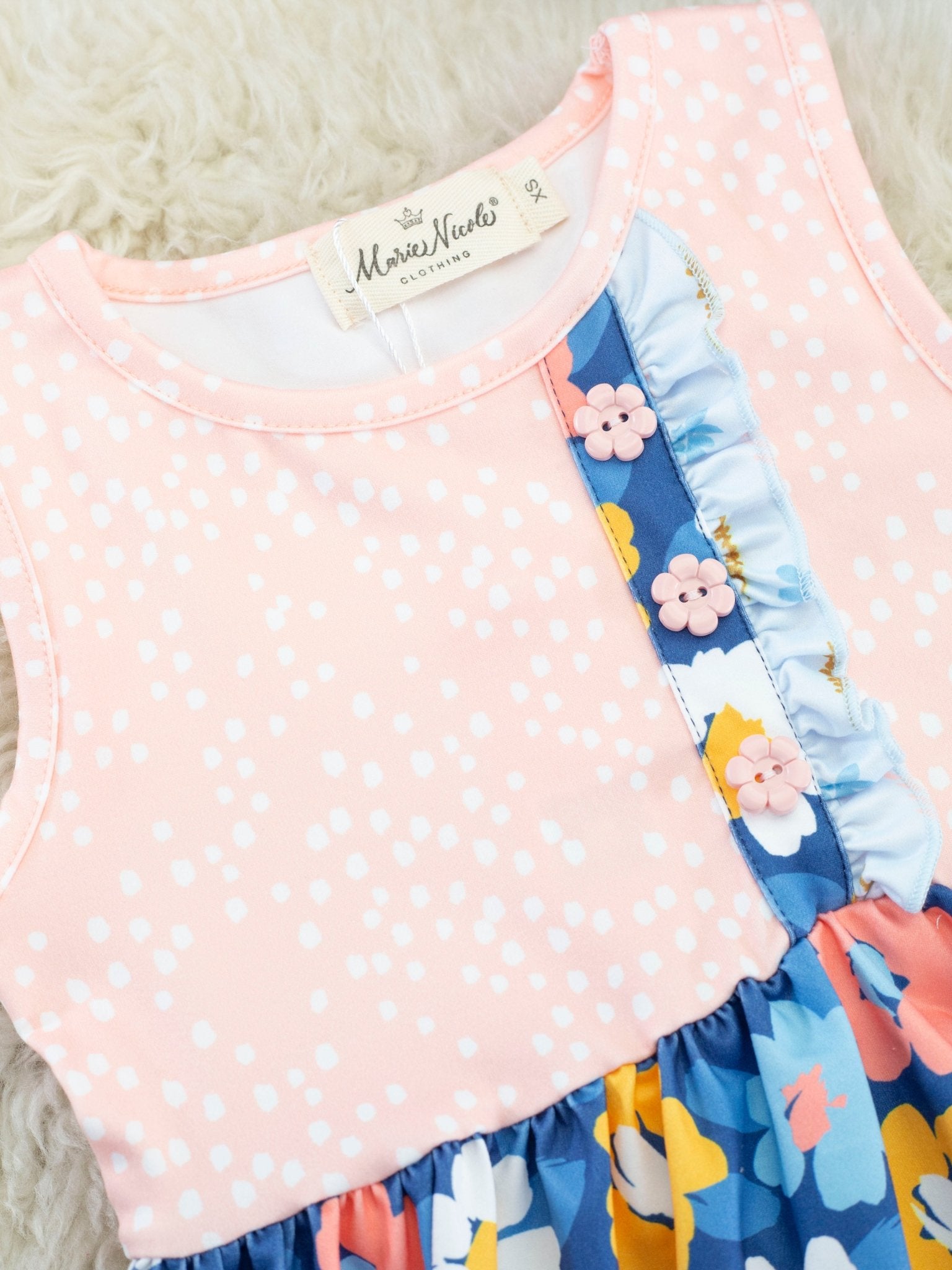 Navy Dahlia Ruffle Outfit - Marie Nicole Clothing