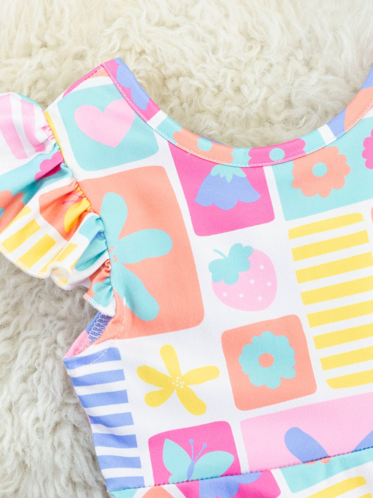 Fun Floral Geometric Swing Dress - Marie Nicole Clothing
