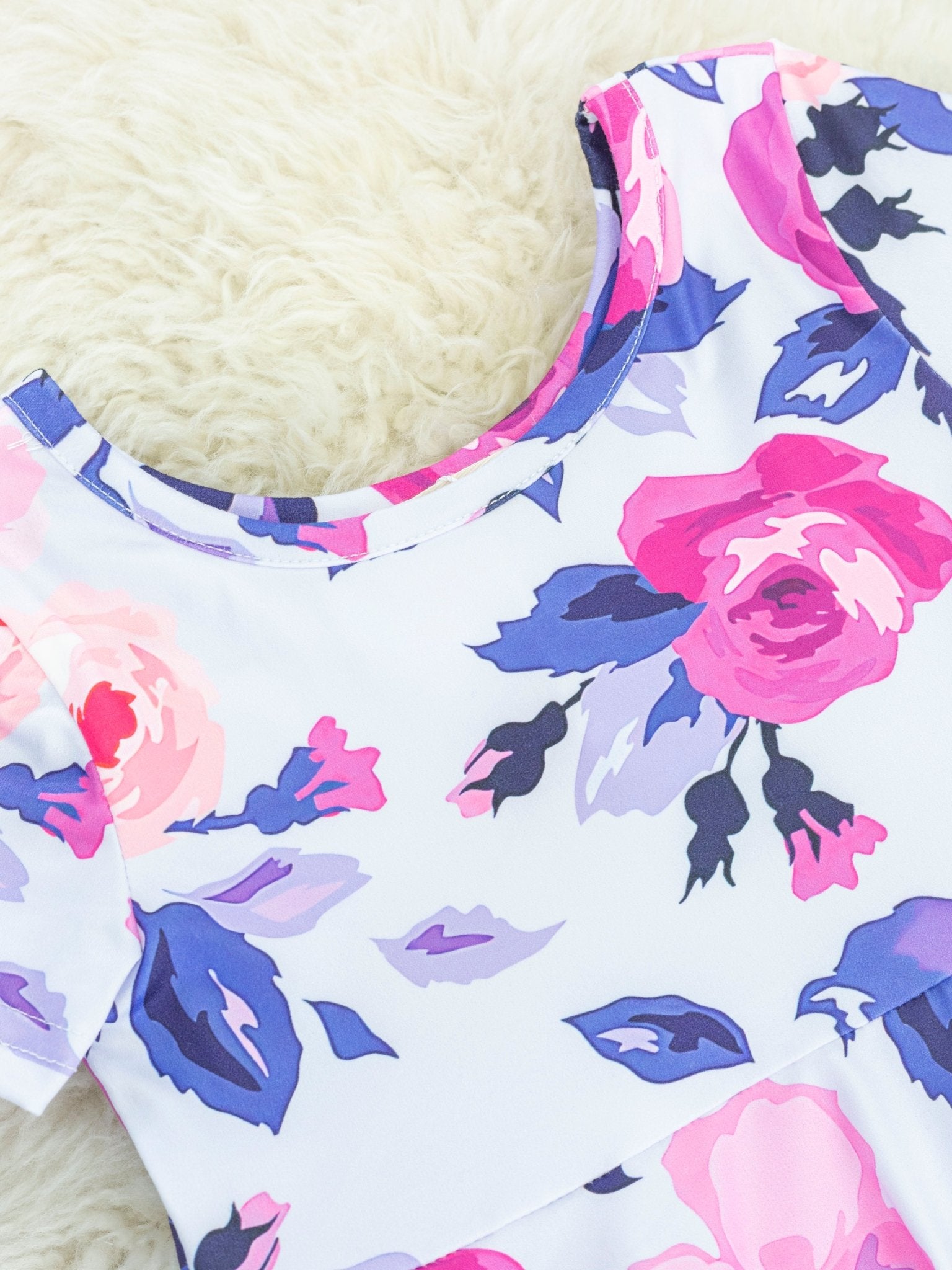 Purple Watercolor Floral Swing Dress - Marie Nicole Clothing