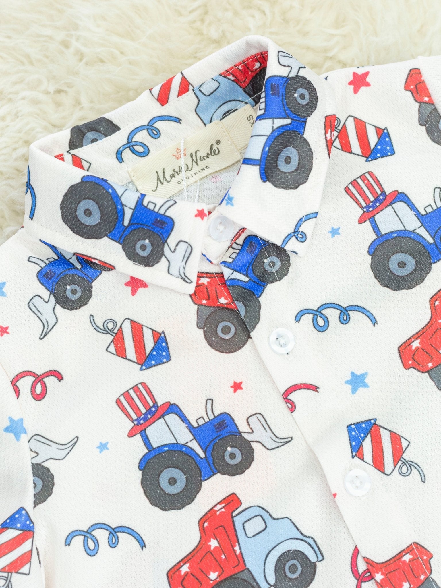 Patriotic Tractor Polo - Marie Nicole Clothing