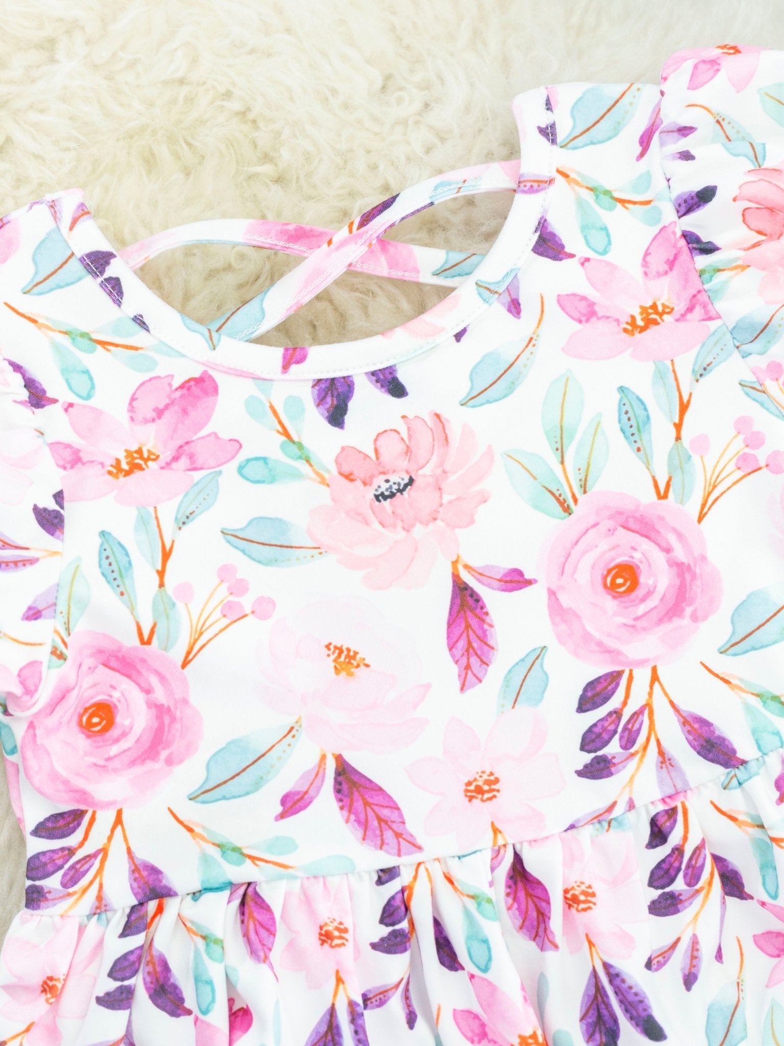 Pink Rose Tiered Dress - Marie Nicole Clothing