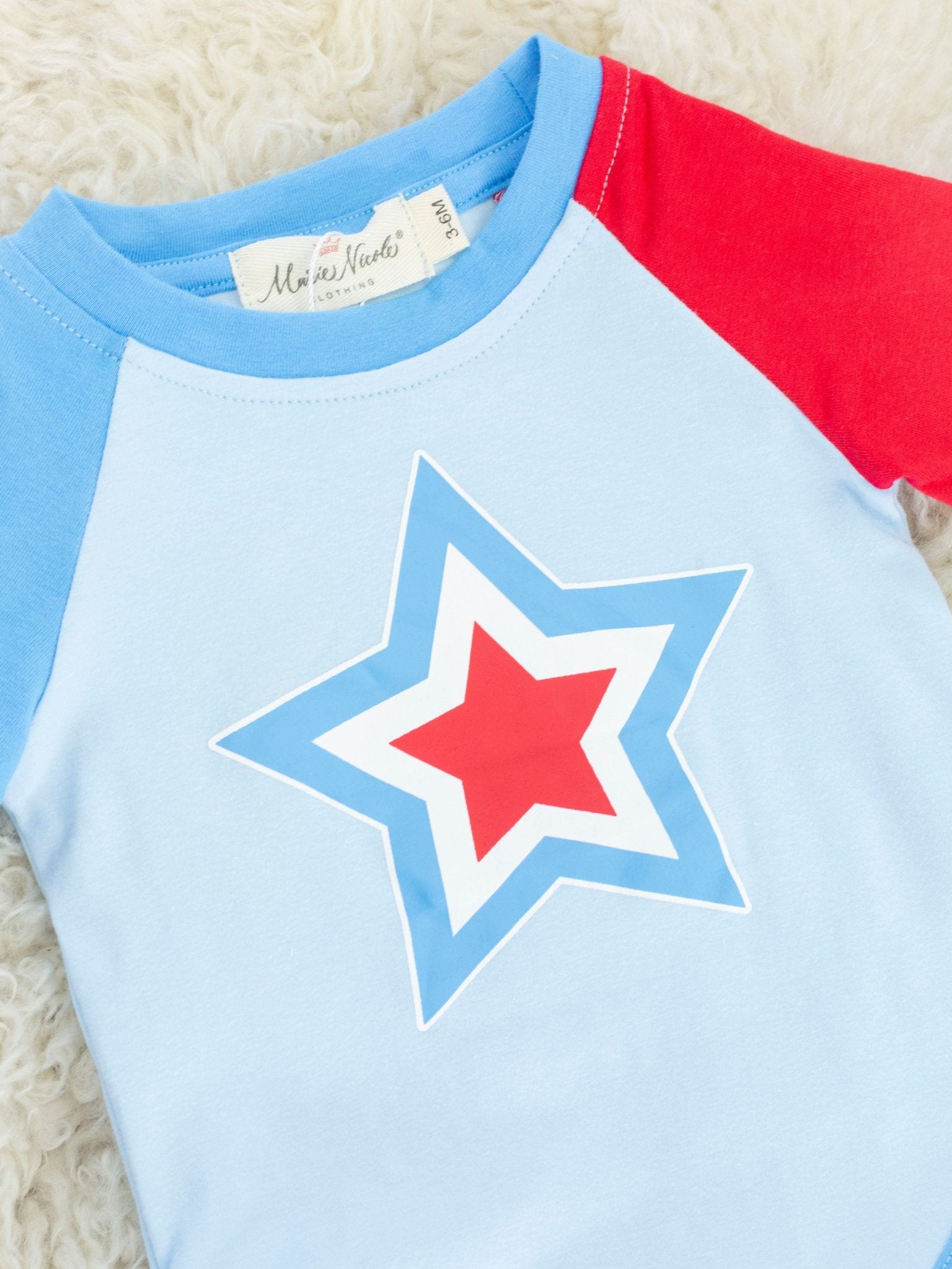 Patriotic Stripe Star Romper - Marie Nicole Clothing