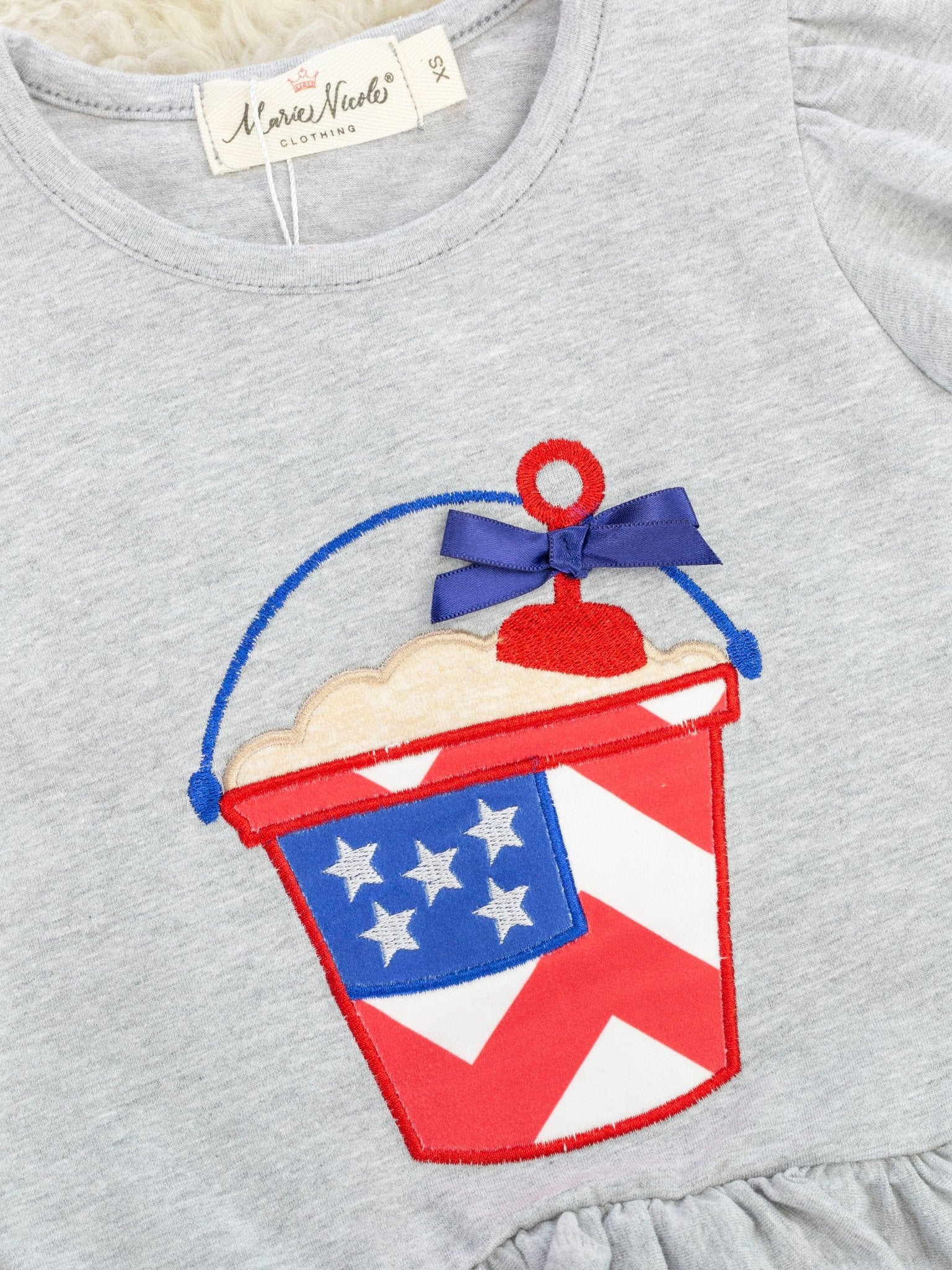 Patriotic Beach Bucket Ruffle Outfit - Marie Nicole Clothing