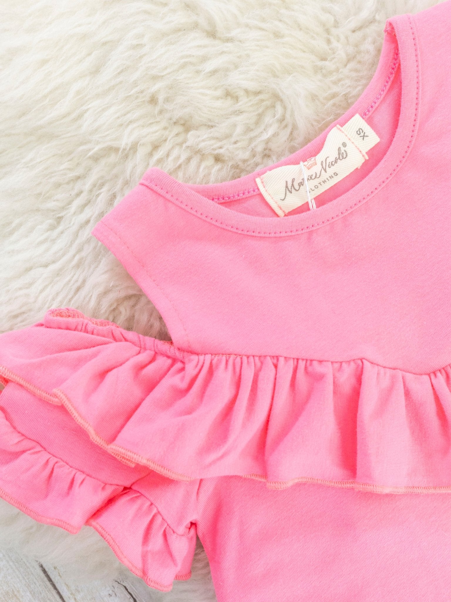 Pink Ruffle Top & Floral Capris - Marie Nicole Clothing