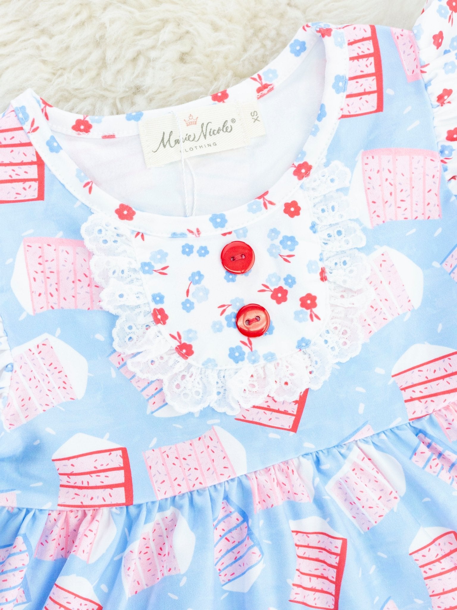Patriotic Cake Ruffle Outfit - Marie Nicole Clothing