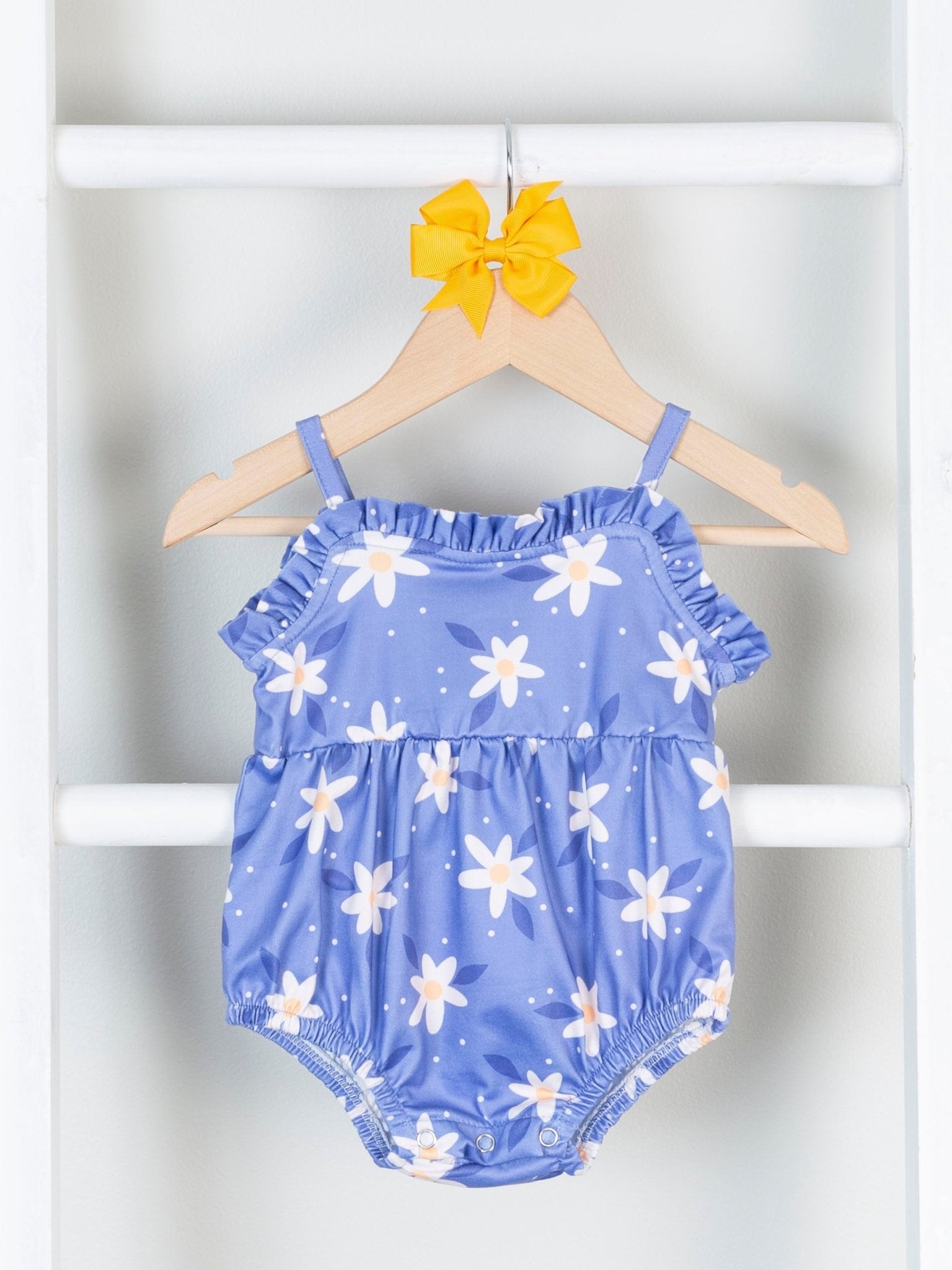Mom & Me Periwinkle Daisy Tank Dress & Bubble - Marie Nicole Clothing