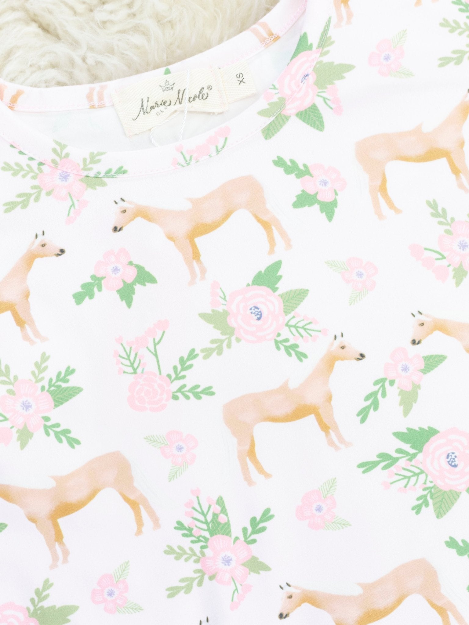 Sage Floral Horse Outfit - Marie Nicole Clothing