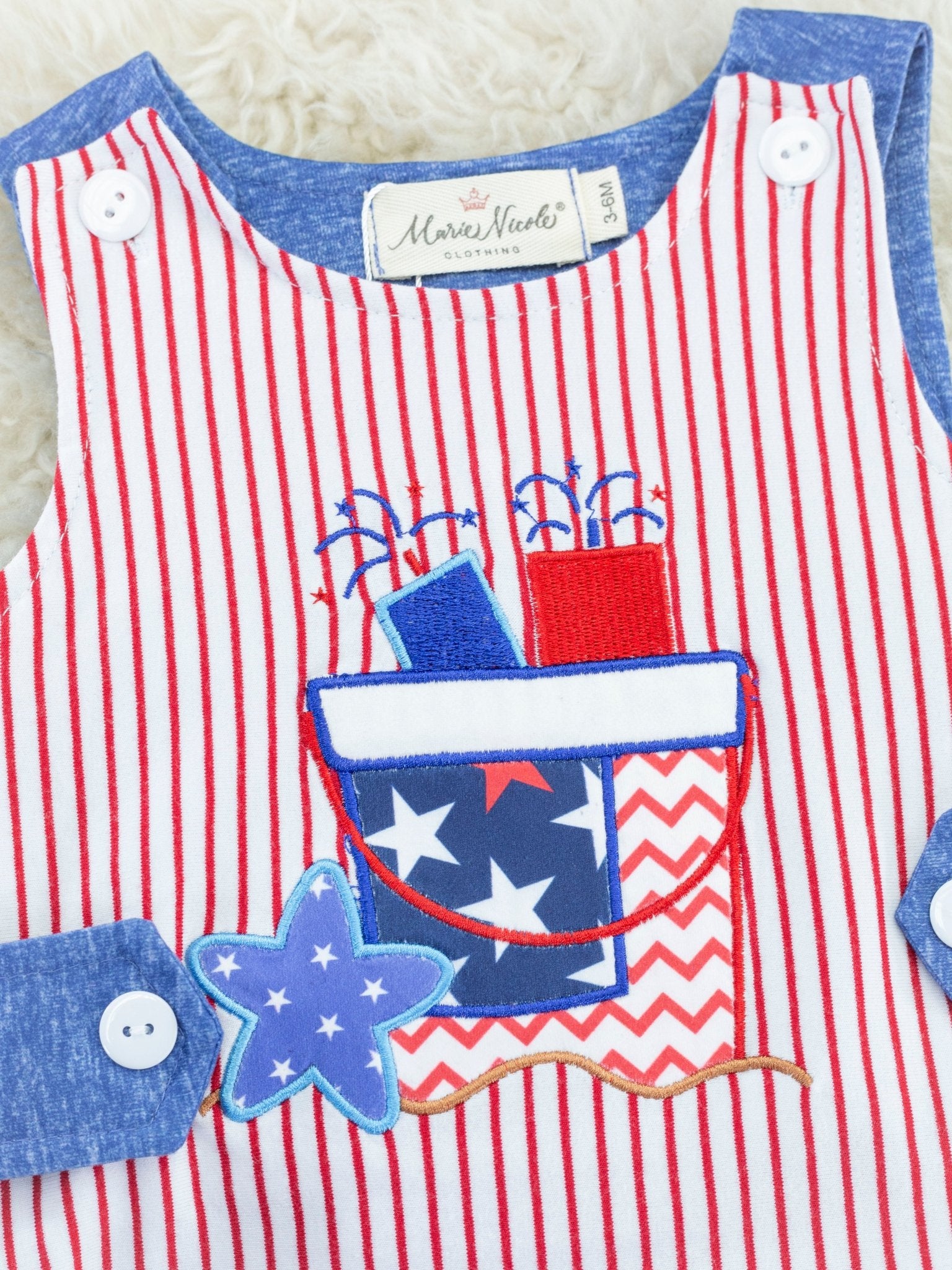 Patriotic Pinstripe Beach Bucket Johnny - Marie Nicole Clothing