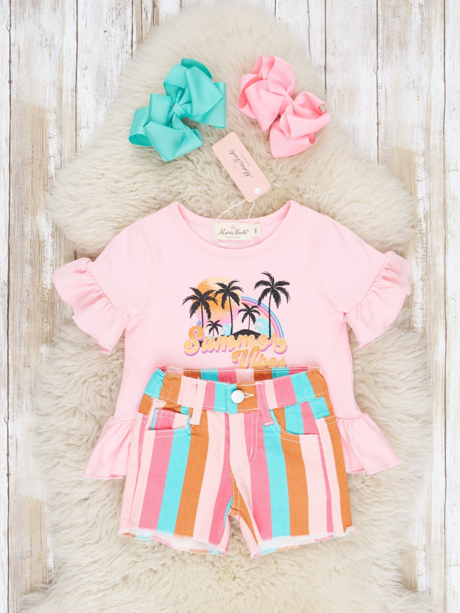"Summer Vibes" Ruffle Outfit - Marie Nicole Clothing