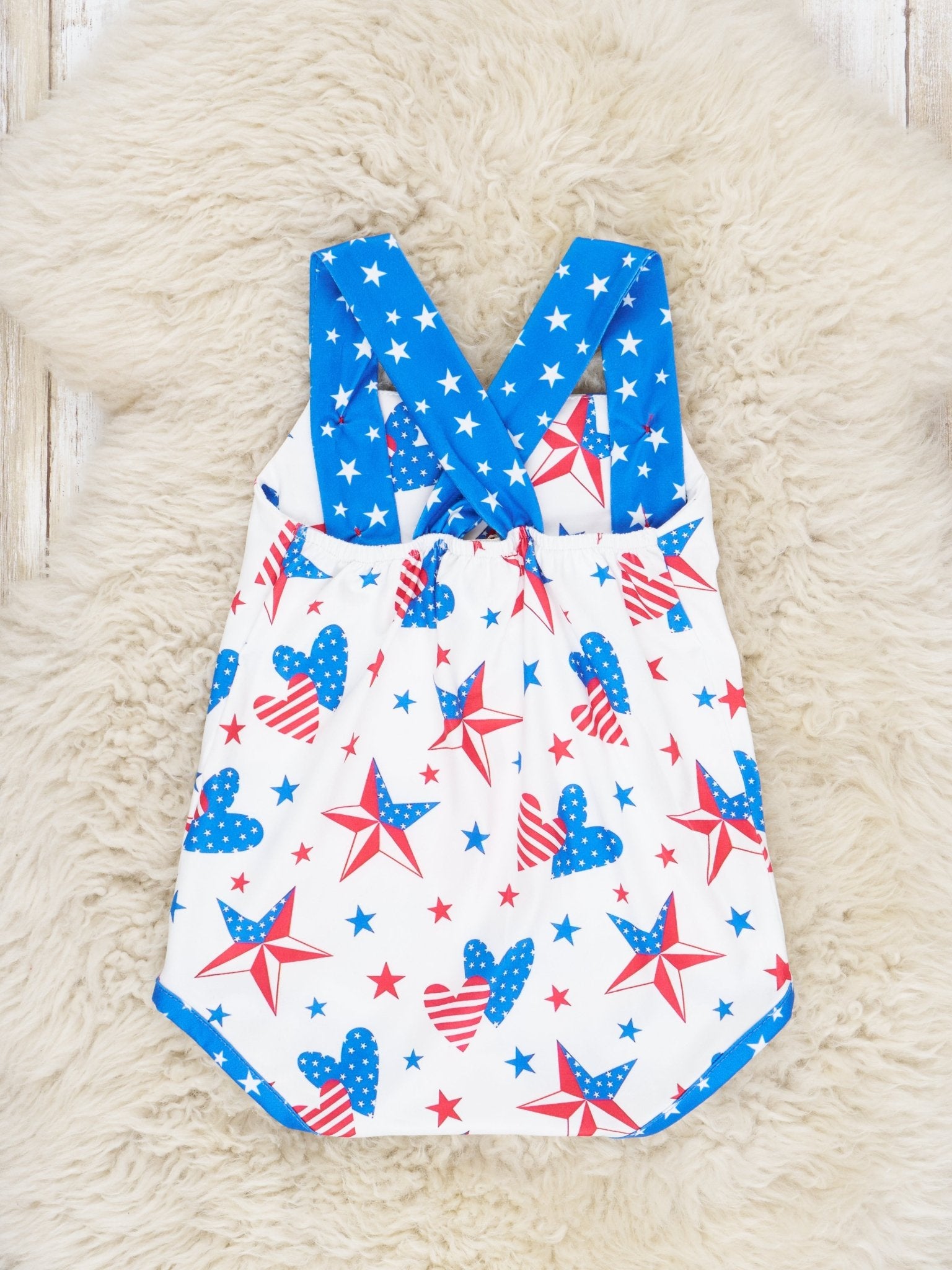 Stars & Stripes Heart Romper - Marie Nicole Clothing