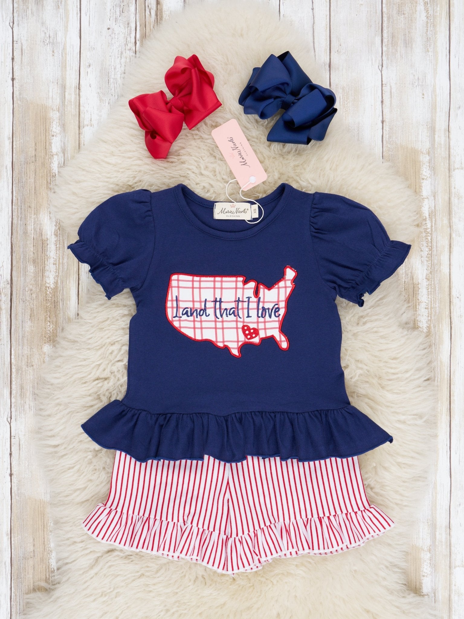 "Land I Love" Ruffle Outfit - Marie Nicole Clothing