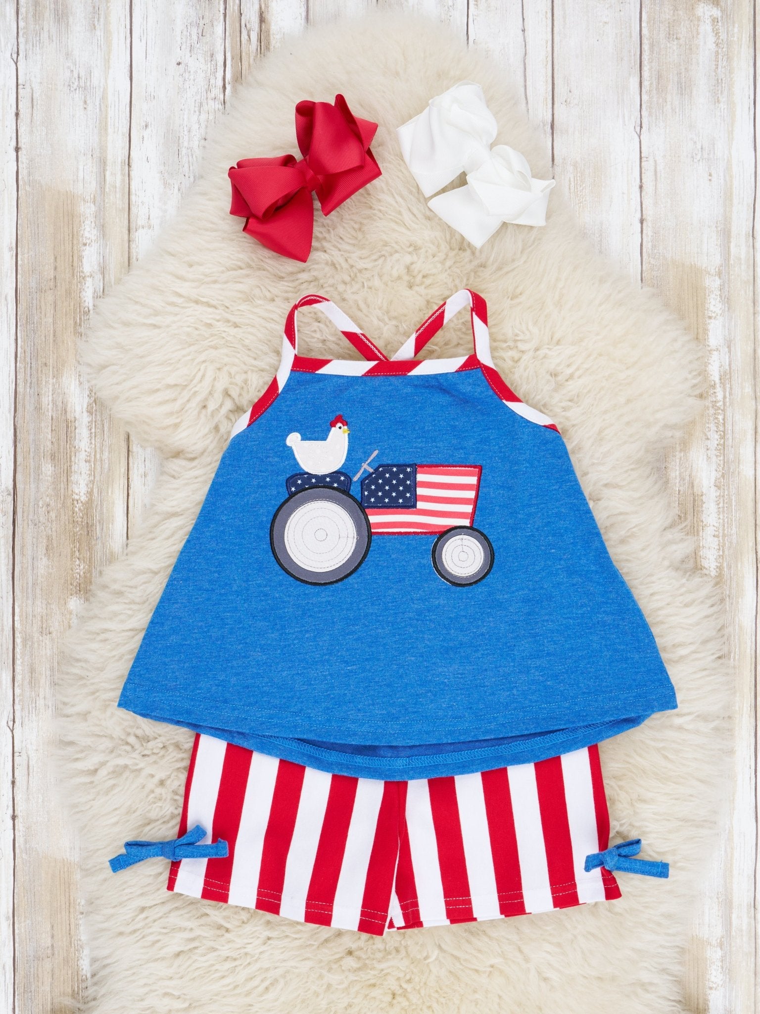 Patriotic Chicken Tractor Outfit - Marie Nicole Clothing