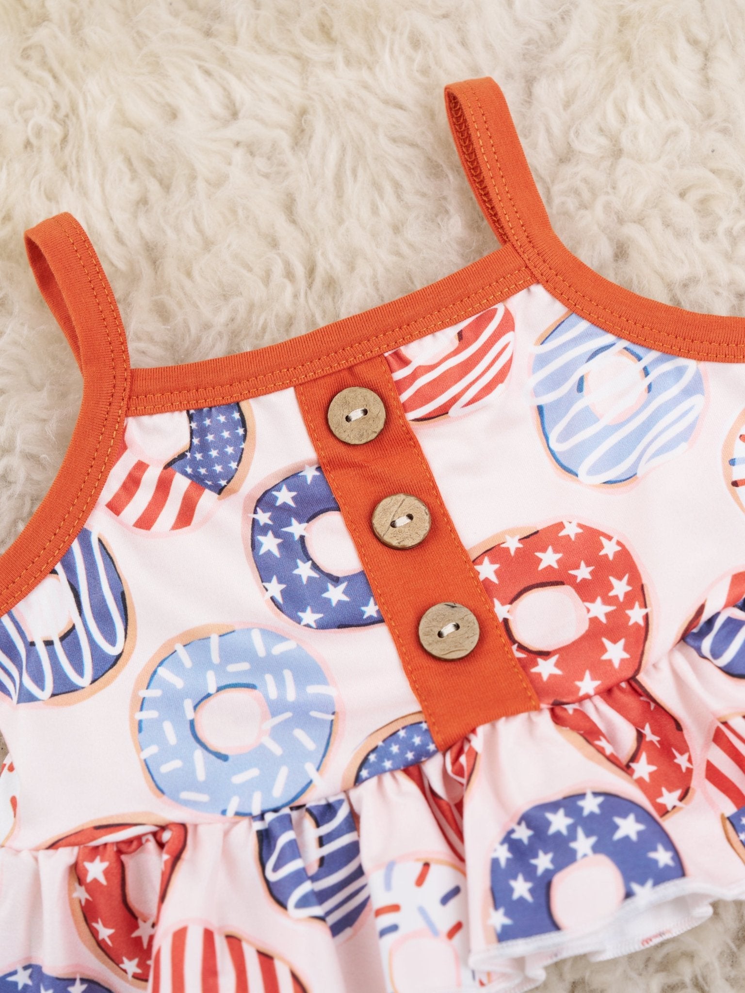 Patriotic Donut Ruffle Bloomers Outfit - Marie Nicole Clothing