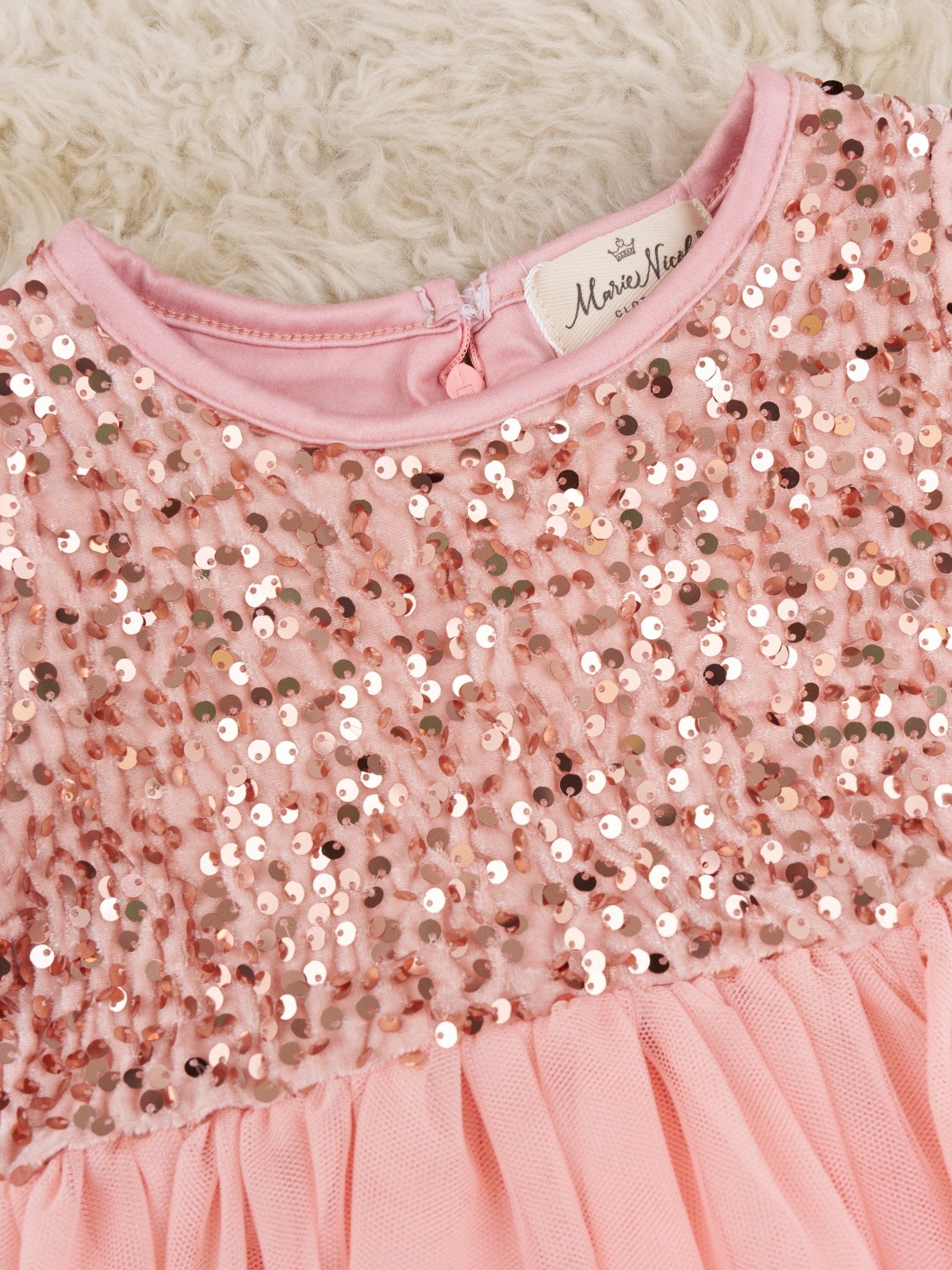 Peach Sparkly Tulle Swing Dress - Marie Nicole Clothing