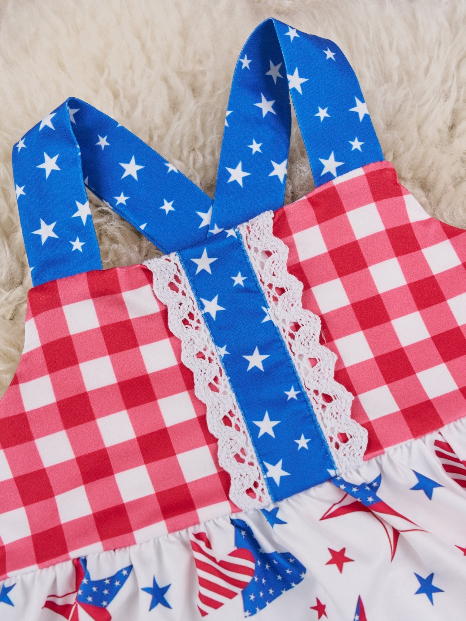 Stars & Stripes Heart Ruffle Outfit - Marie Nicole Clothing
