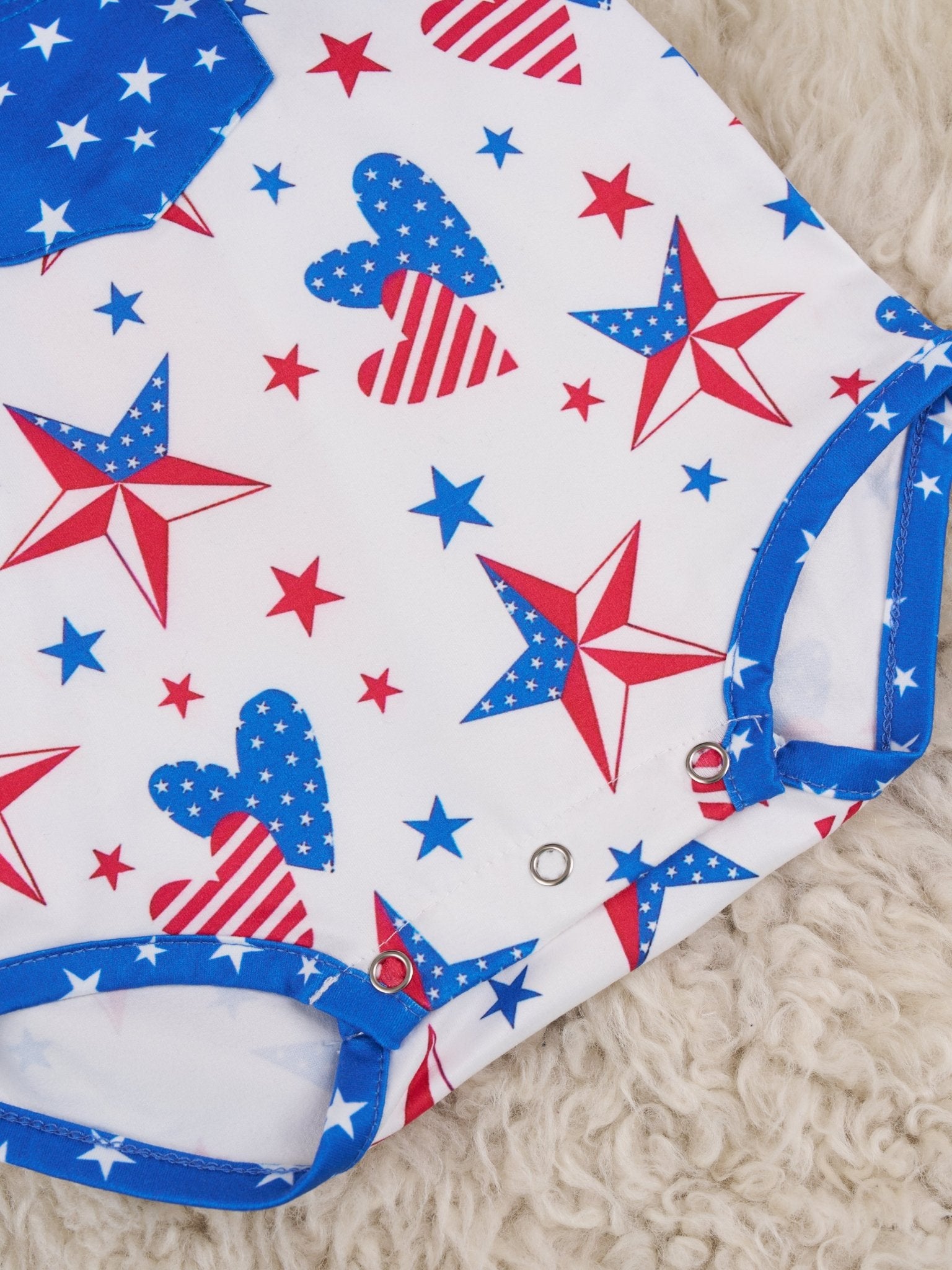 Stars & Stripes Heart Romper - Marie Nicole Clothing
