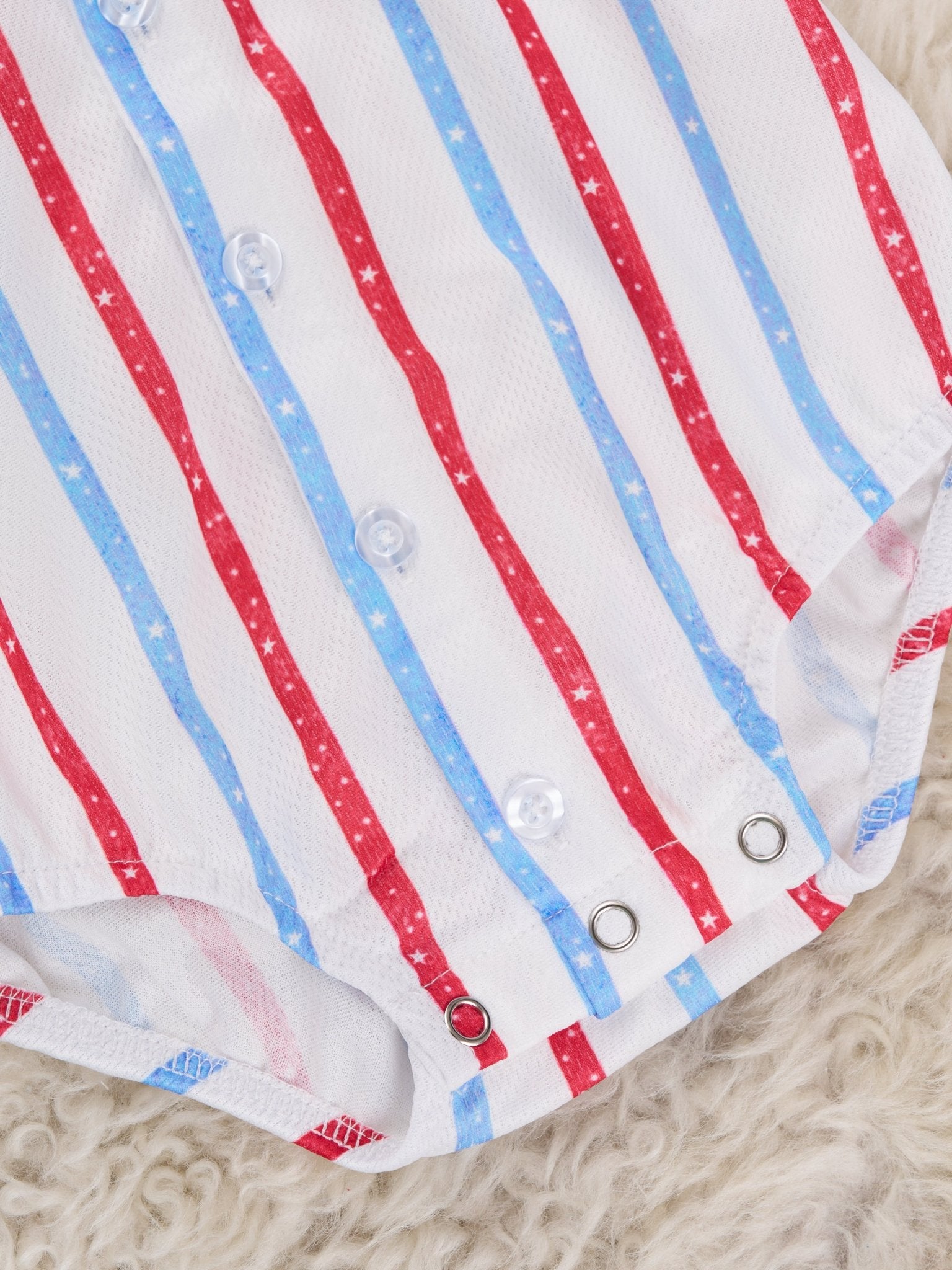 Red White & Blue Striped Polo Romper - Marie Nicole Clothing