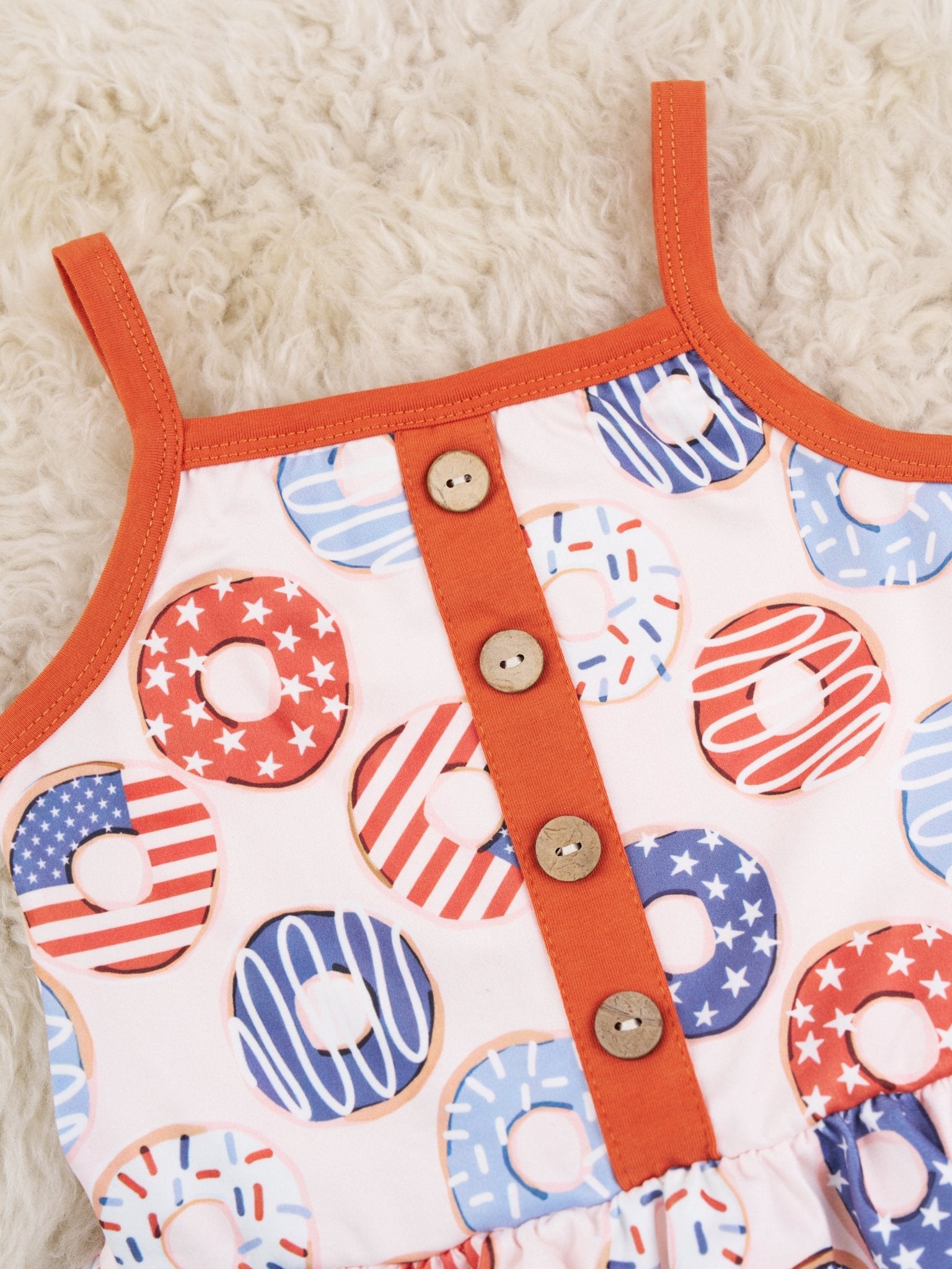Patriotic Donut Ruffle Outfit - Marie Nicole Clothing