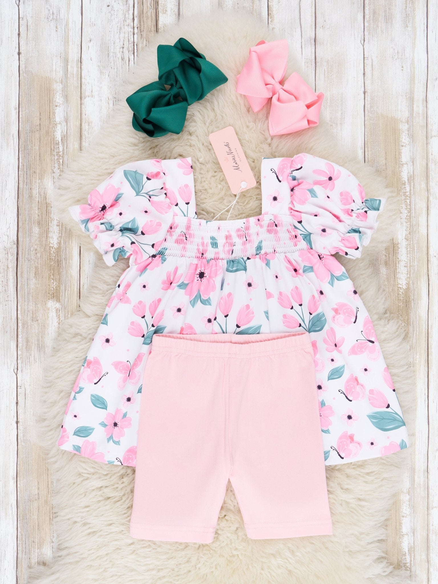 Pink Daffodil Ruffle Outfit - Marie Nicole Clothing
