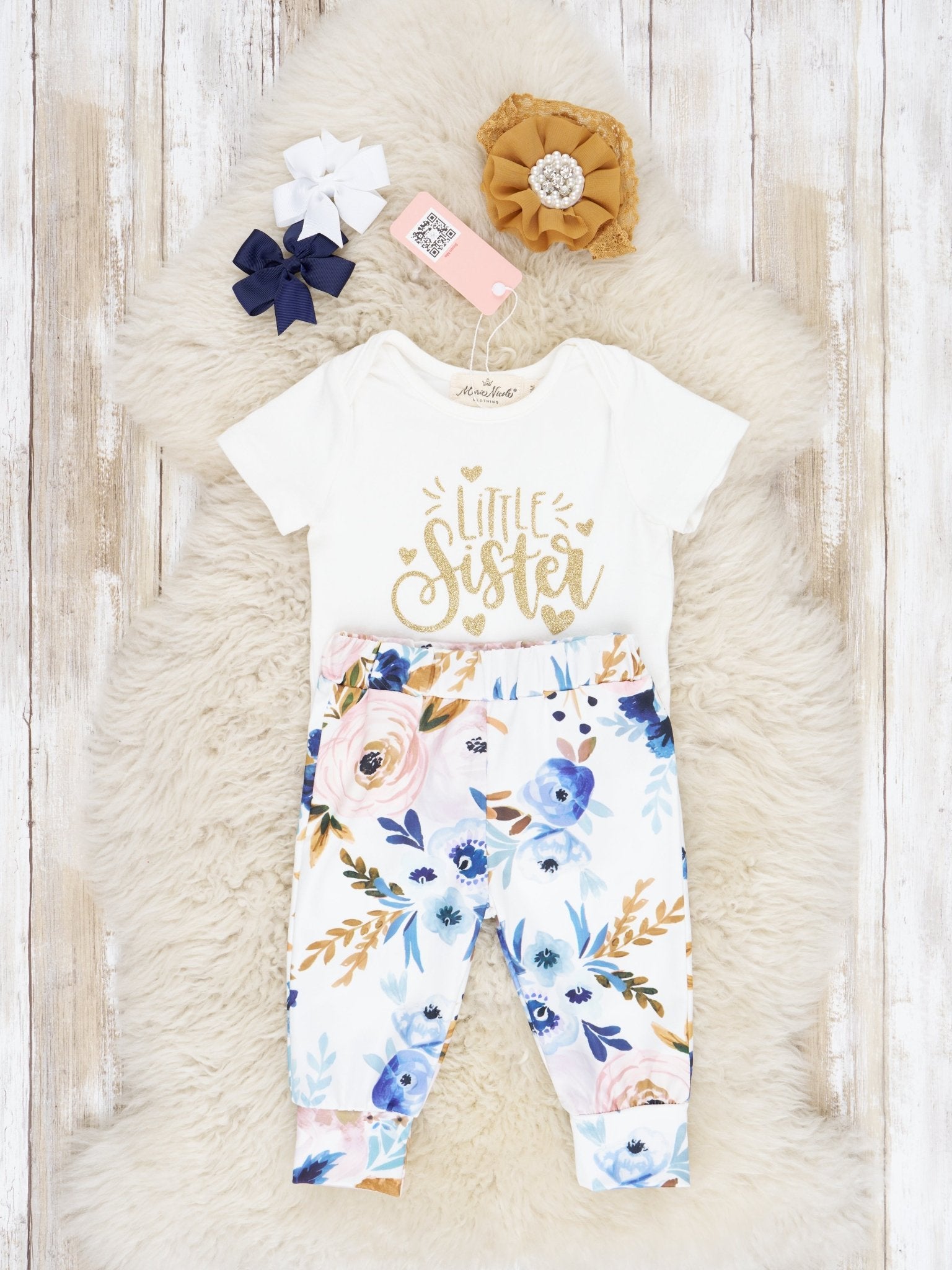 "Little Sister" Floral Jogger Outfit - Marie Nicole Clothing